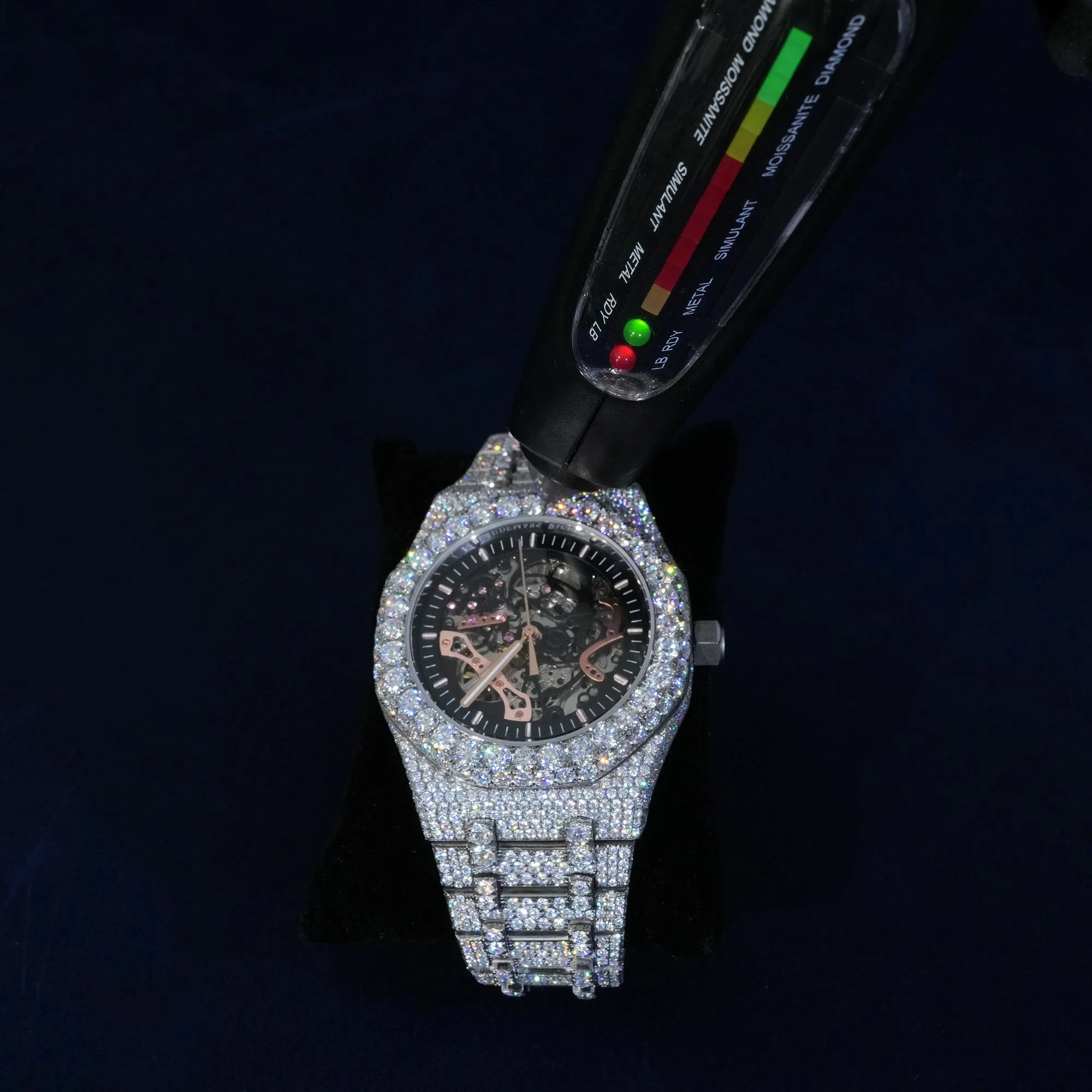 Moissanite Skeleton Watch sold by Ghetluxe product image thumbnail 5