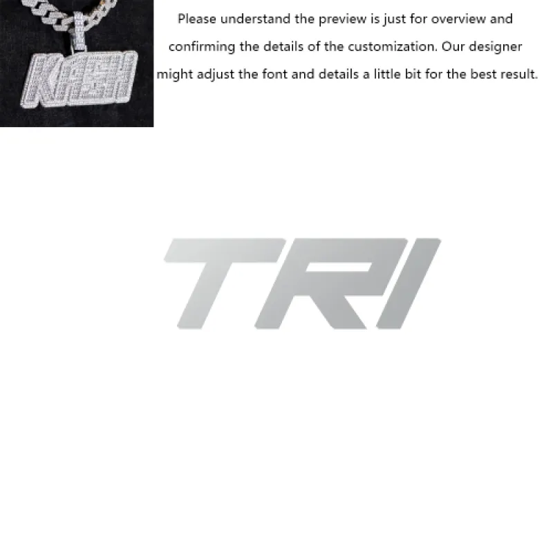 Baguette Italic Rave Font Custom Letter Pendant sold by Ghetluxe