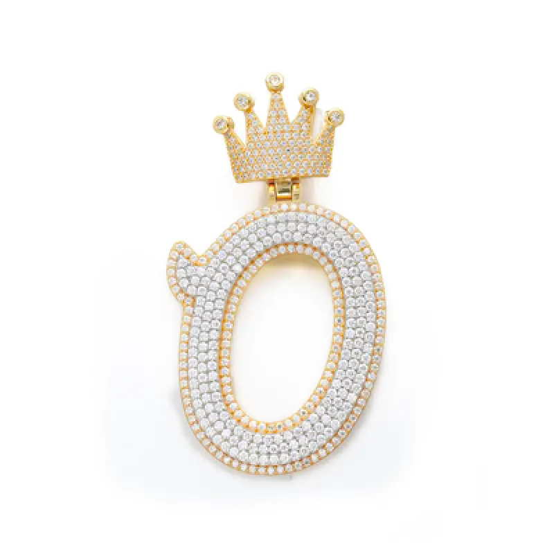 Crown Bail Initial Pendant Necklace sold by Ghetluxe