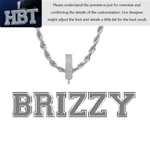 VVS Moissanite Custom Name Pendant in Sterling Silver sold by Ghetluxe