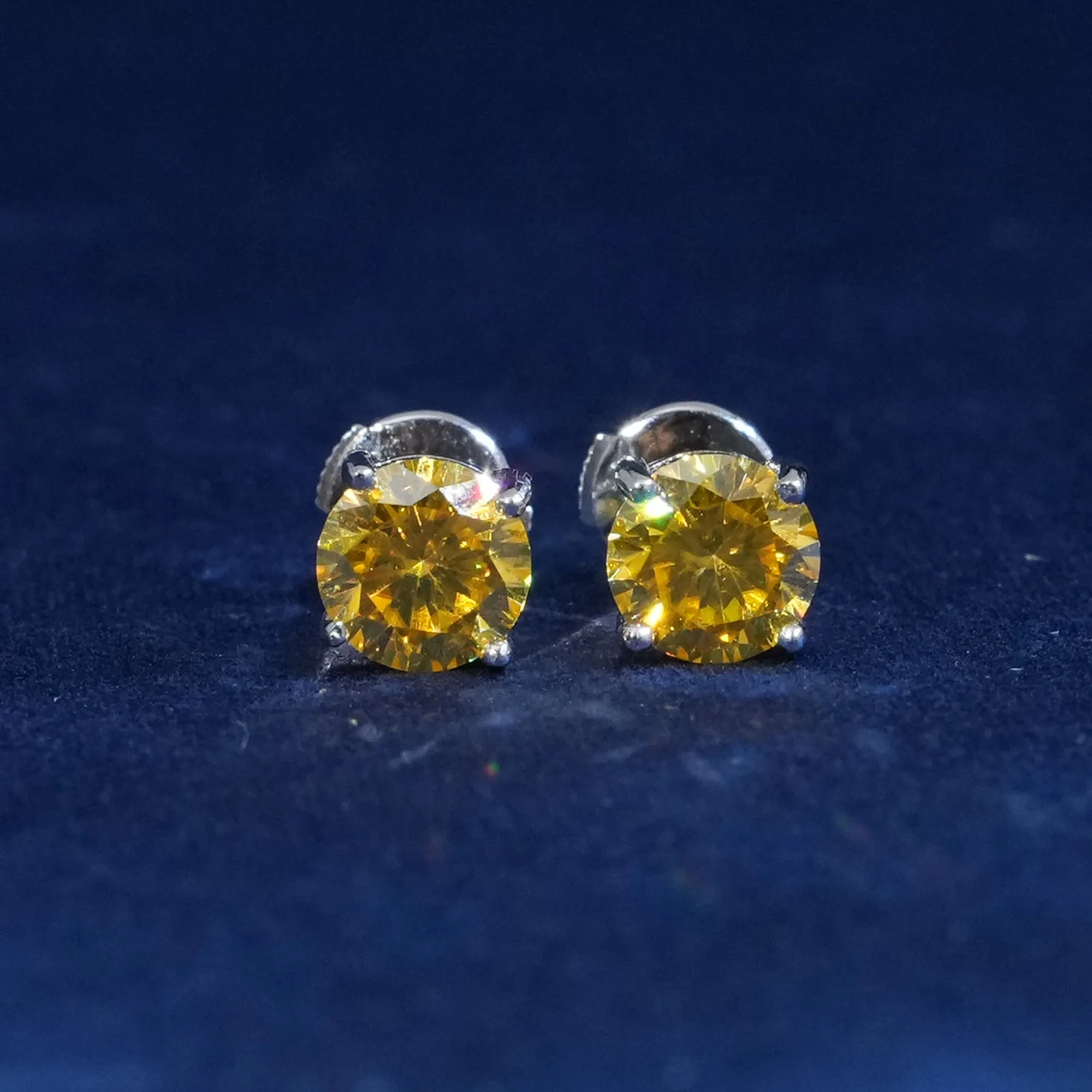 1 Carat Round Cut Moissante Earrings sold by Ghetluxe product image thumbnail 5