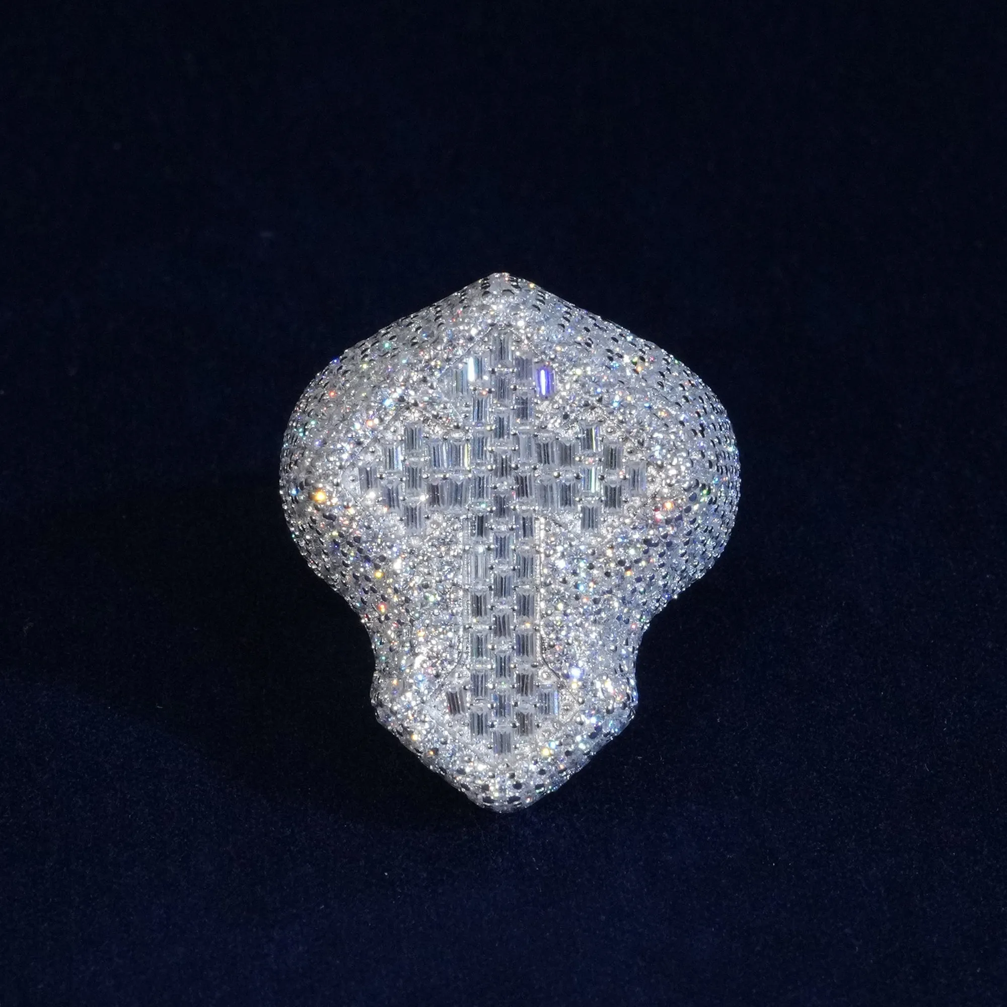 Baguette Moissanite Cross Ring sold by Ghetluxe product image thumbnail 3