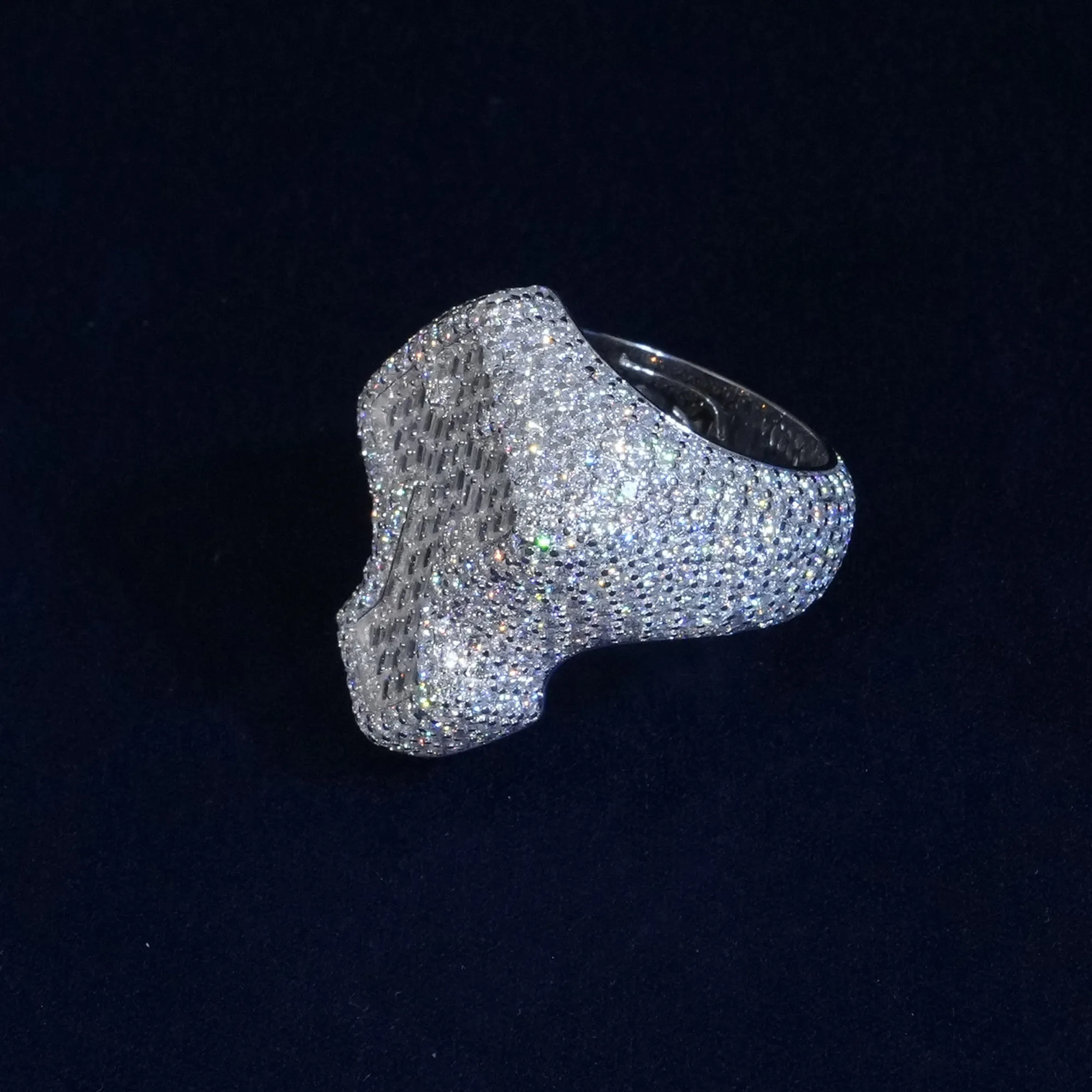 Baguette Moissanite Cross Ring sold by Ghetluxe product image thumbnail 4