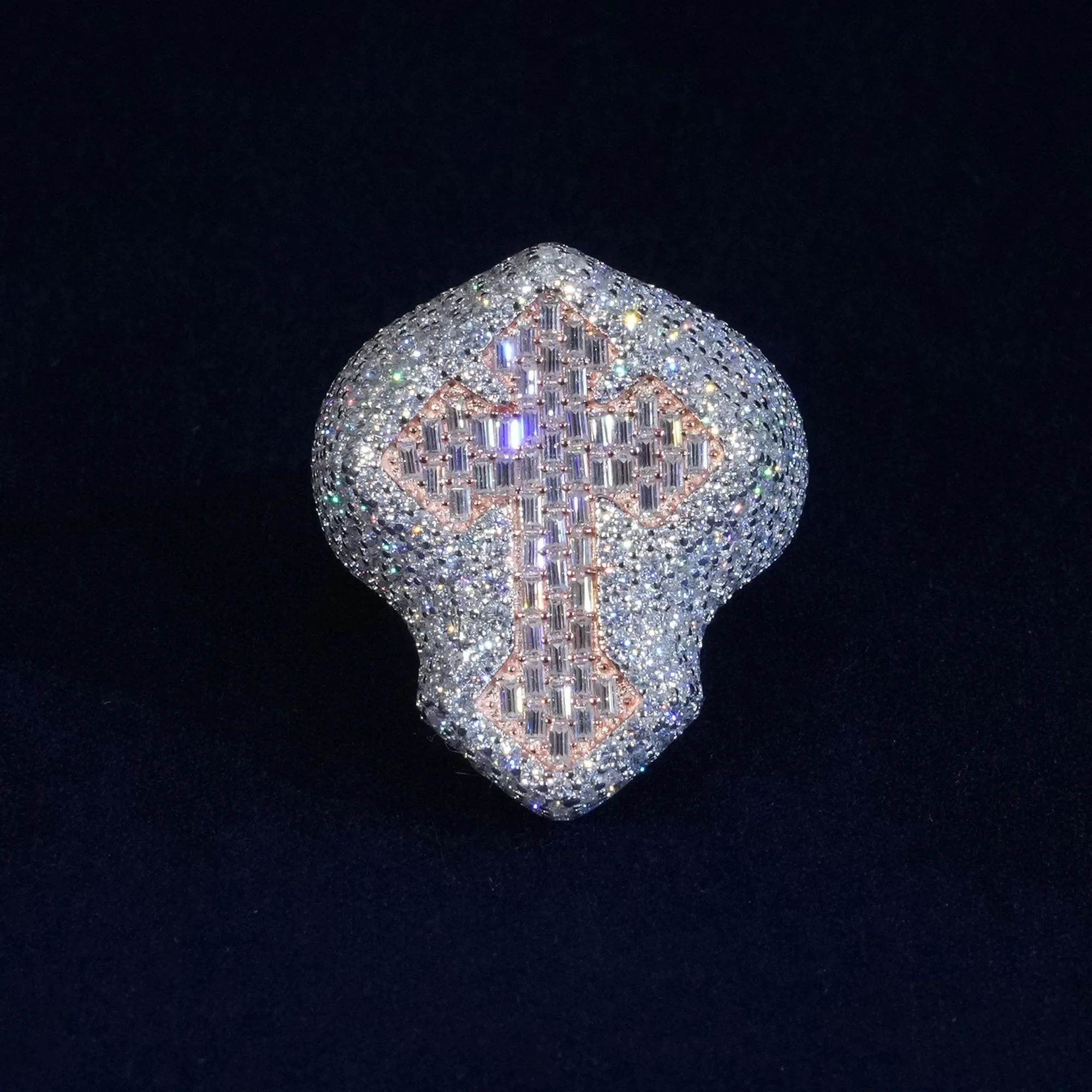 Baguette Moissanite Cross Ring sold by Ghetluxe product image thumbnail 5