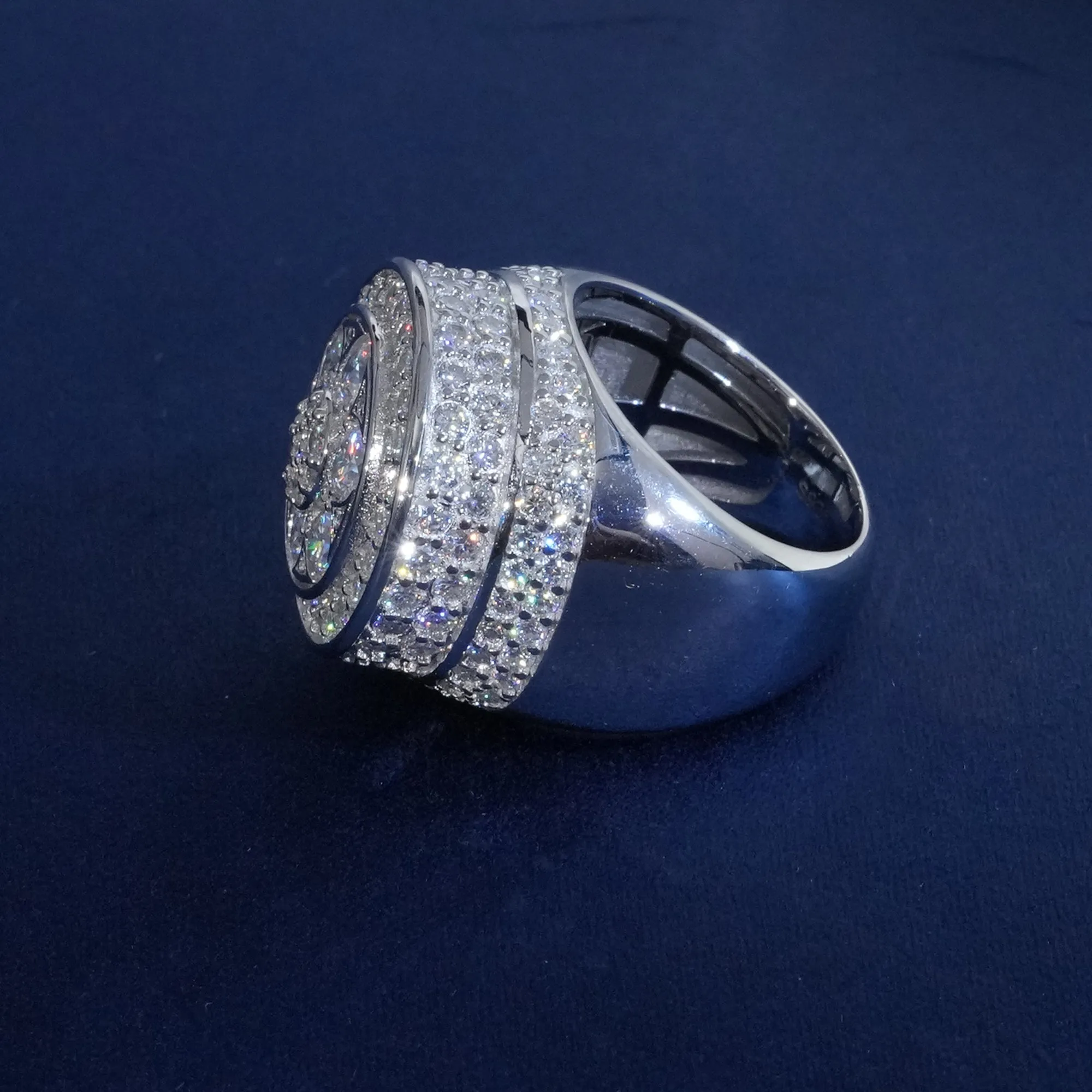 Moissanite Sparkle Flower Signet Ring sold by Ghetluxe product image thumbnail 3