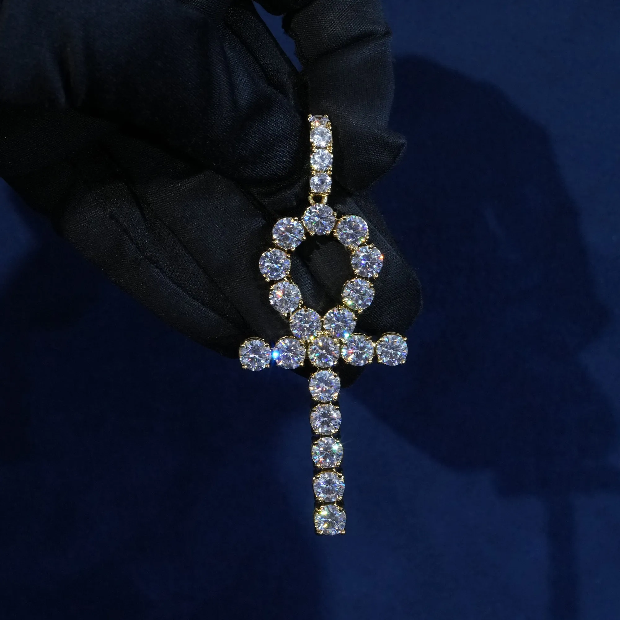 6mm Round Moissanite Ankh Pendant sold by Ghetluxe product image thumbnail 5