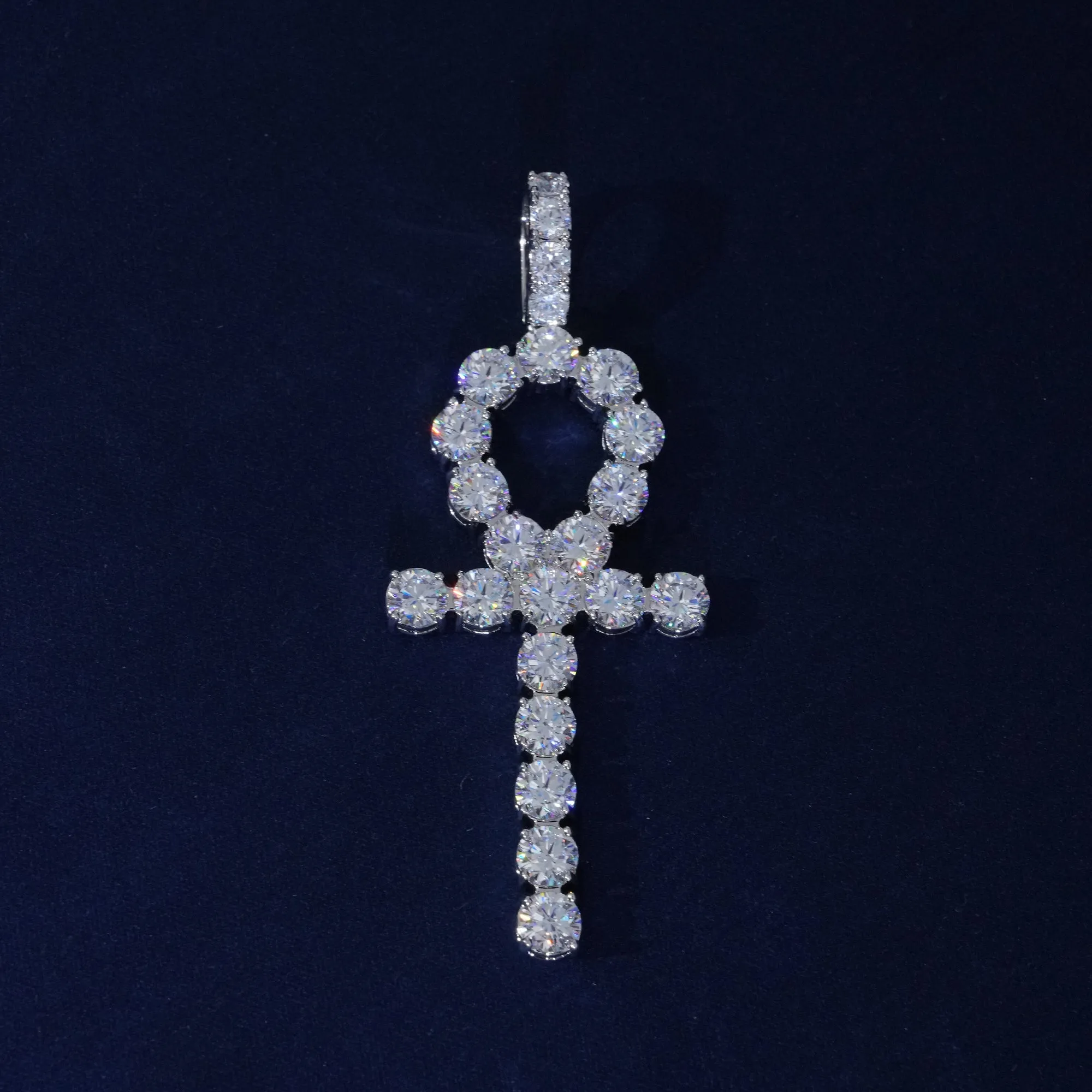 6mm Round Moissanite Ankh Pendant sold by Ghetluxe product image thumbnail 2