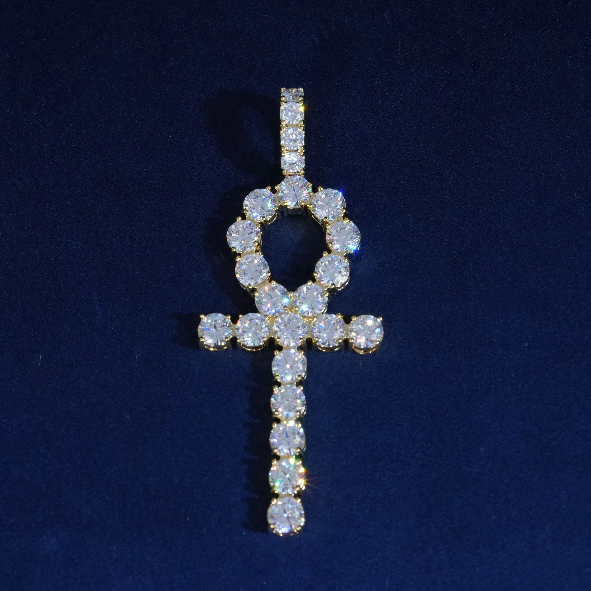 6mm Round Moissanite Ankh Pendant sold by Ghetluxe product image thumbnail 4