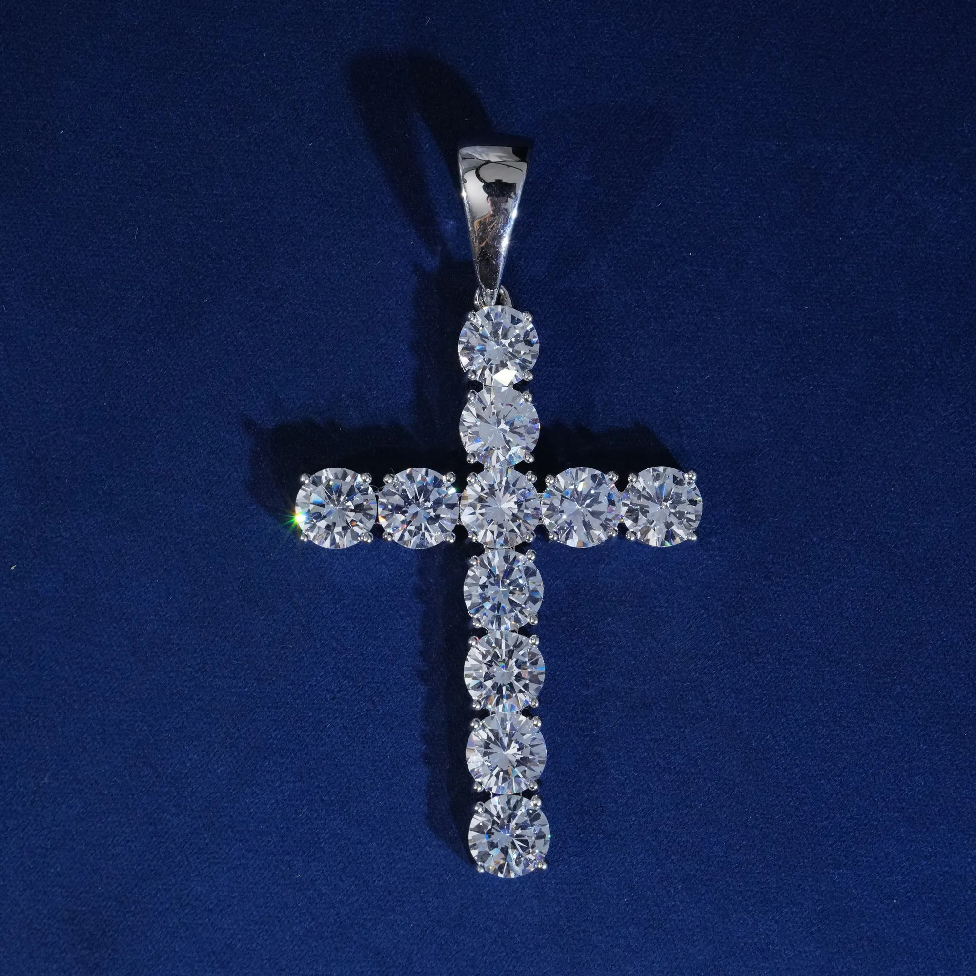 8MM ROUND MOISSANITE CROSS PENDANT sold by Ghetluxe product image thumbnail 2