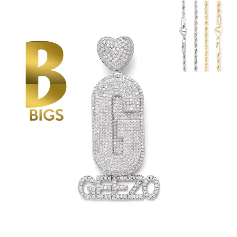 Diamond Custom Monogram Name Pendant sold by Ghetluxe