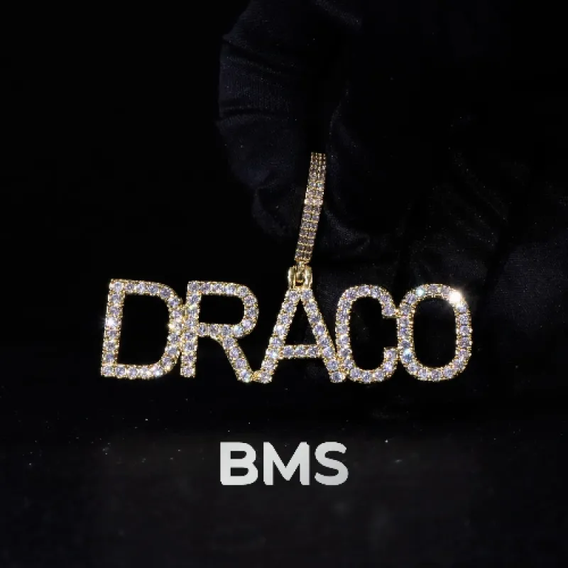 Moissanite S925 Diamond Custom Letter Pendant sold by Ghetluxe