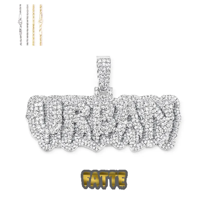 Custom Layered Drip Letter Pendant sold by Ghetluxe