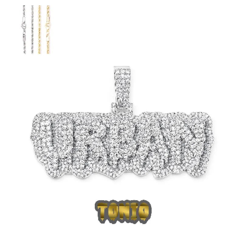 Custom Layered Drip Letter Pendant sold by Ghetluxe