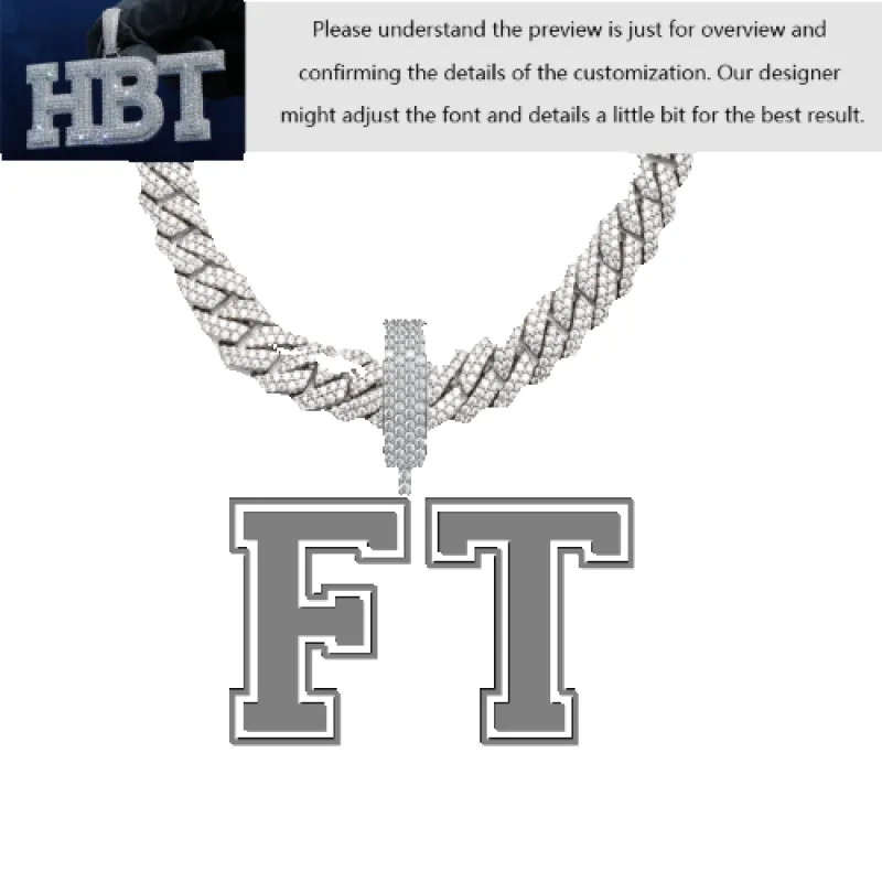 VVS Moissanite Custom Name Pendant in Sterling Silver sold by Ghetluxe