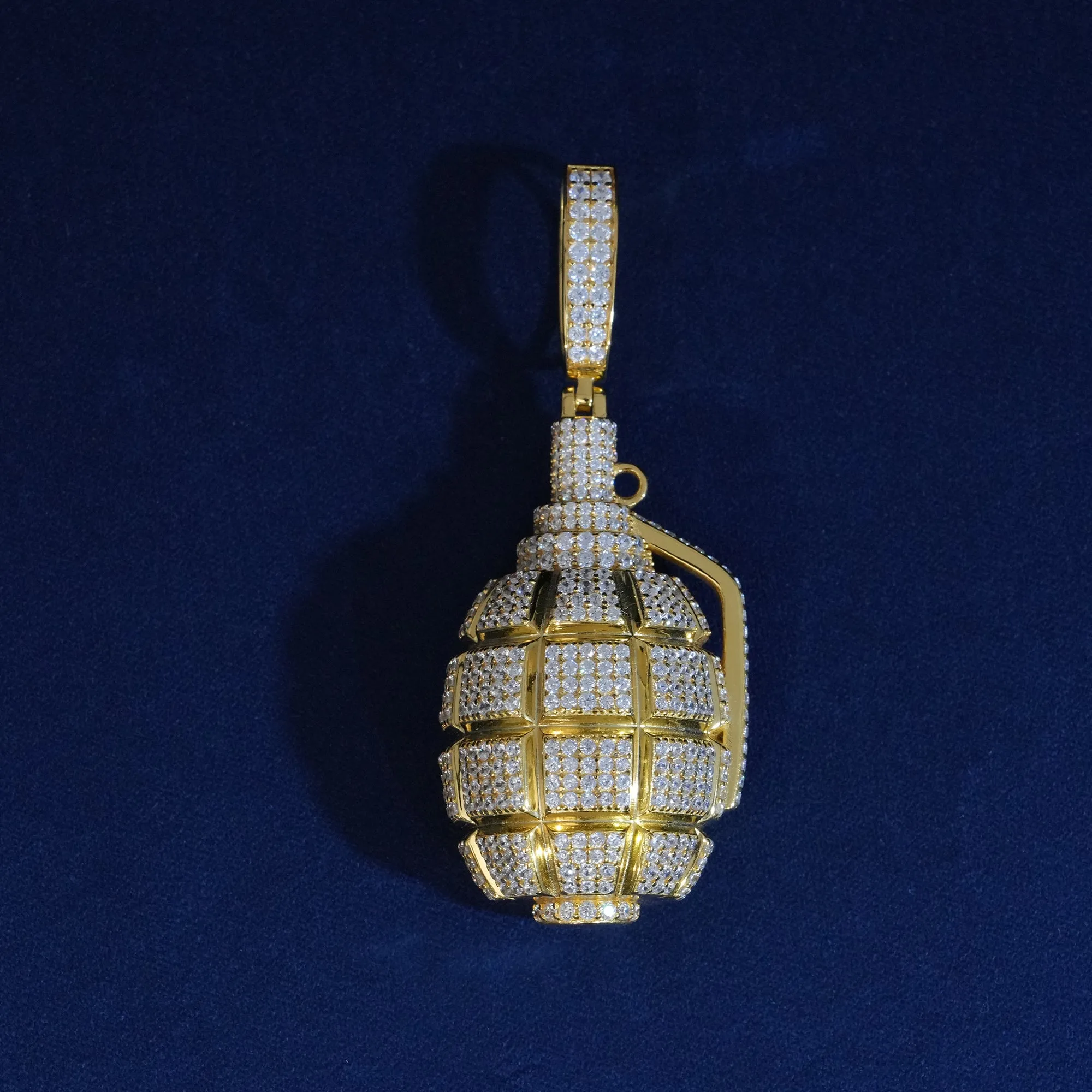 Moissanite Hand Grenade Pendant sold by Ghetluxe product image thumbnail 4