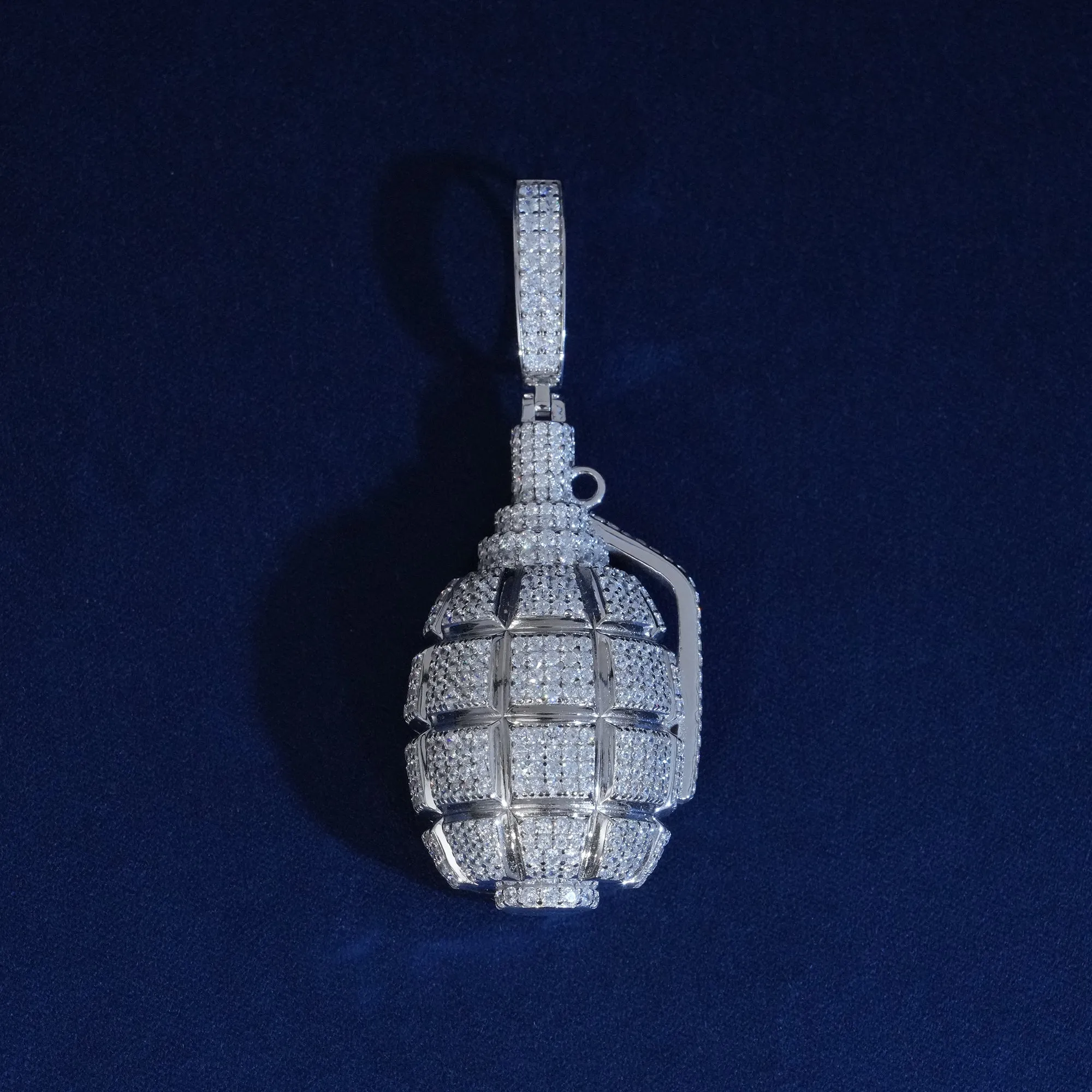Moissanite Hand Grenade Pendant sold by Ghetluxe product image thumbnail 2