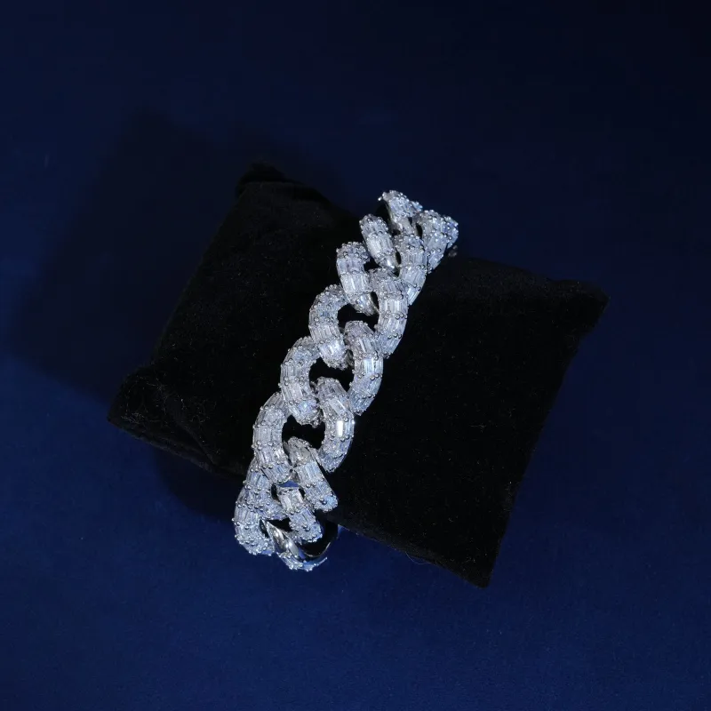 21mm Baguette Diamond Cuban Bracelet sold by Ghetluxe