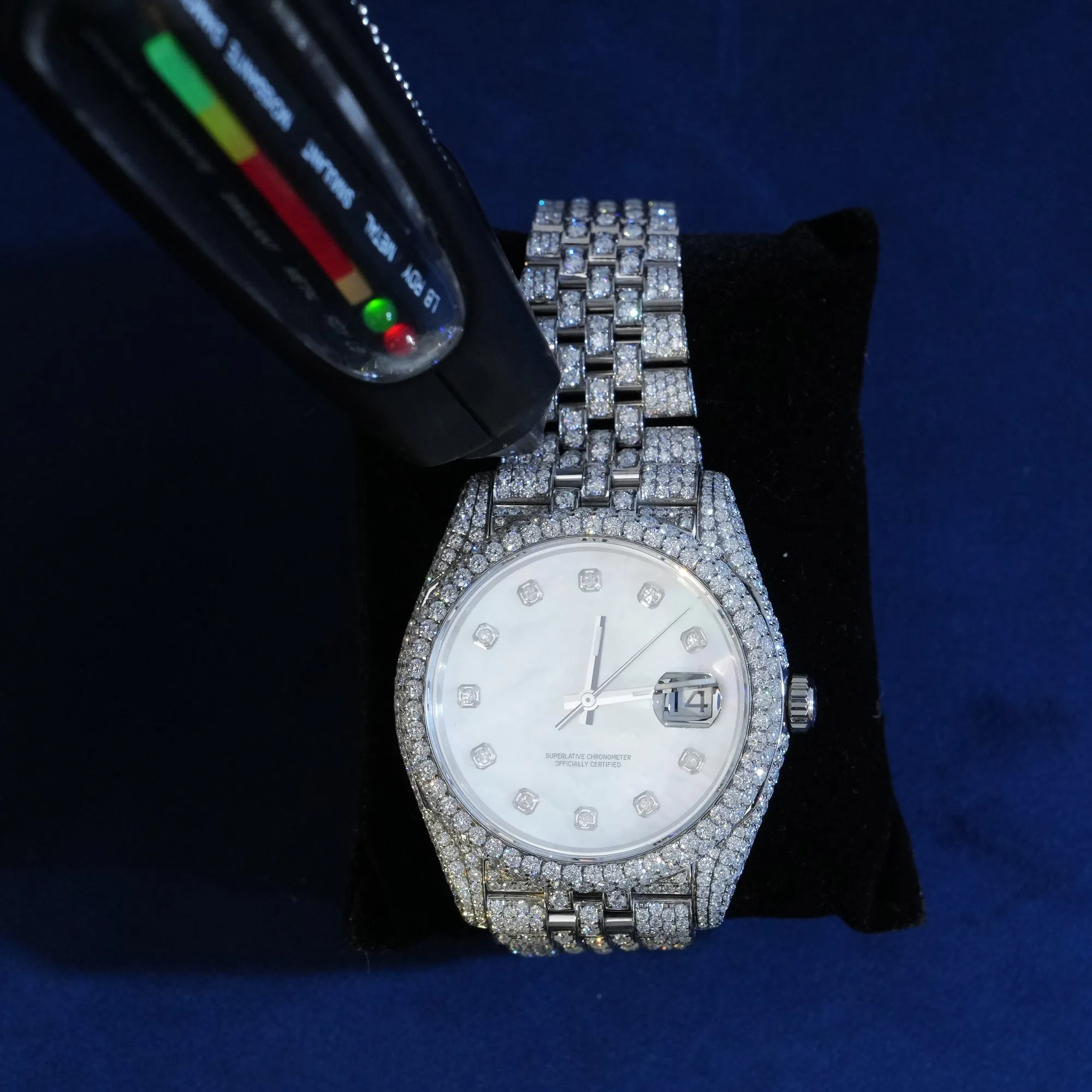 Moissanite Diamond White Dial DJ40 Watch sold by Ghetluxe product image thumbnail 4