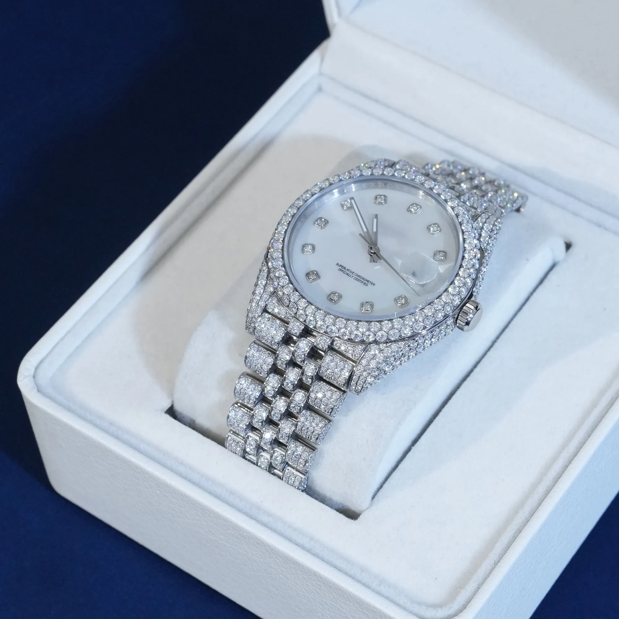 Moissanite Diamond White Dial DJ40 Watch sold by Ghetluxe product image thumbnail 2