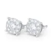Round Floral Moissanite Stud Earrings in Sterling Silver sold by Ghetluxe
