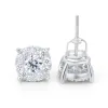 Round Floral Moissanite Stud Earrings in Sterling Silver sold by Ghetluxe