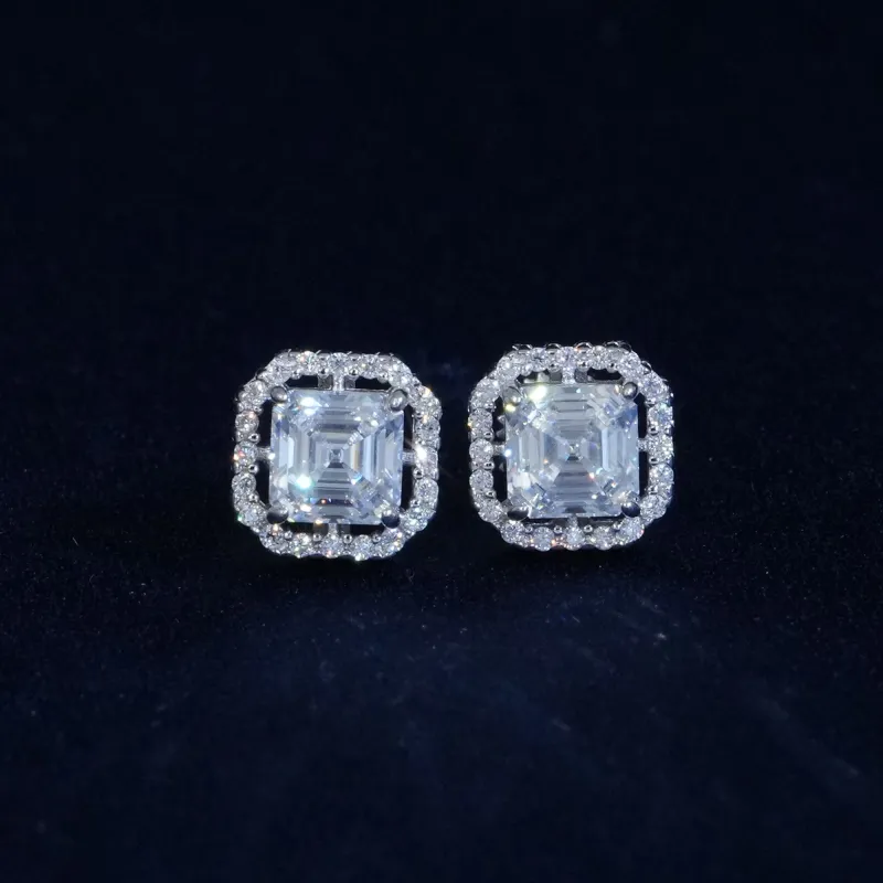 Moissanite Asscher Cut Earrings sold by Ghetluxe