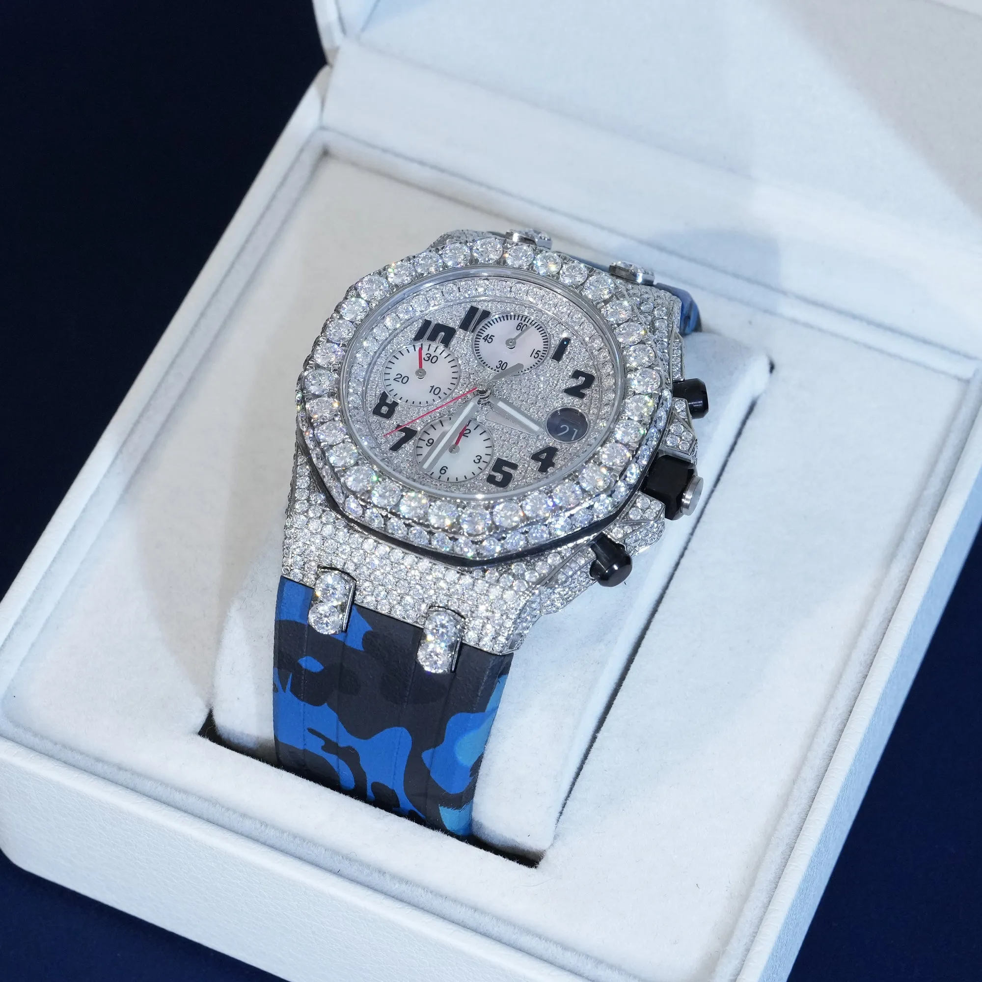 Moissantie Blue Strap Arabic Numbers Dial Watch sold by Ghetluxe product image thumbnail 2
