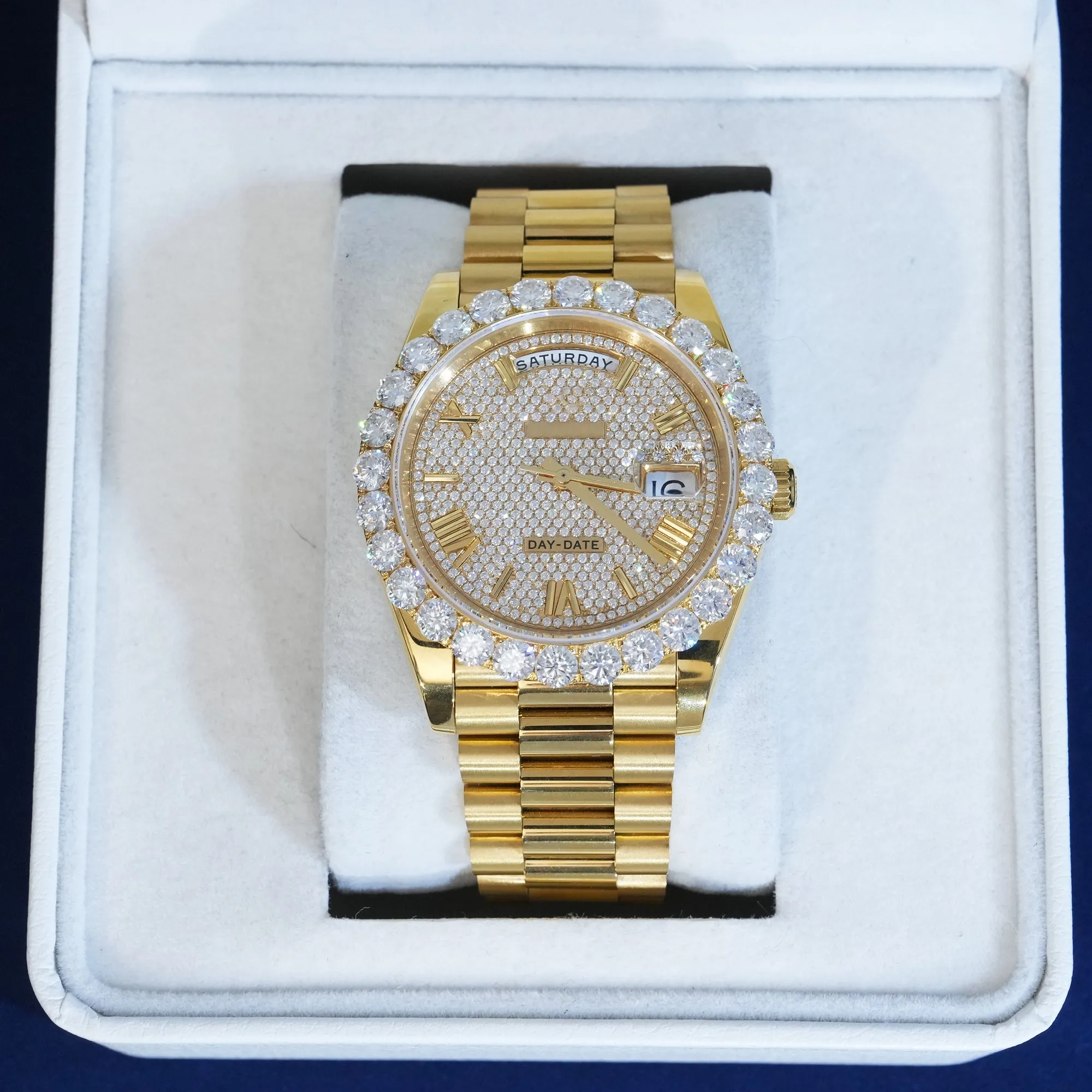 Moissanite 18K Yellow Gold DD40 Watch sold by Ghetluxe product image thumbnail 2