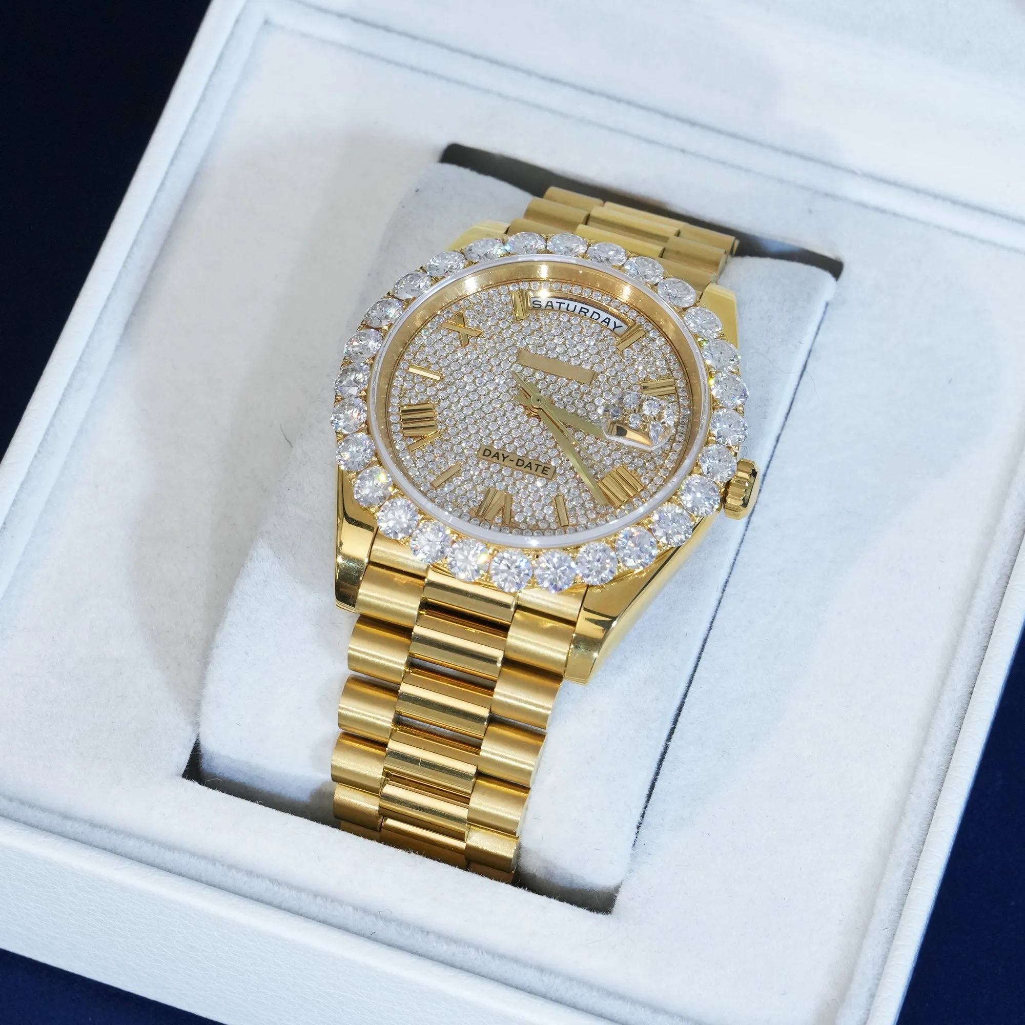 Moissanite 18K Yellow Gold DD40 Watch sold by Ghetluxe product image thumbnail 3