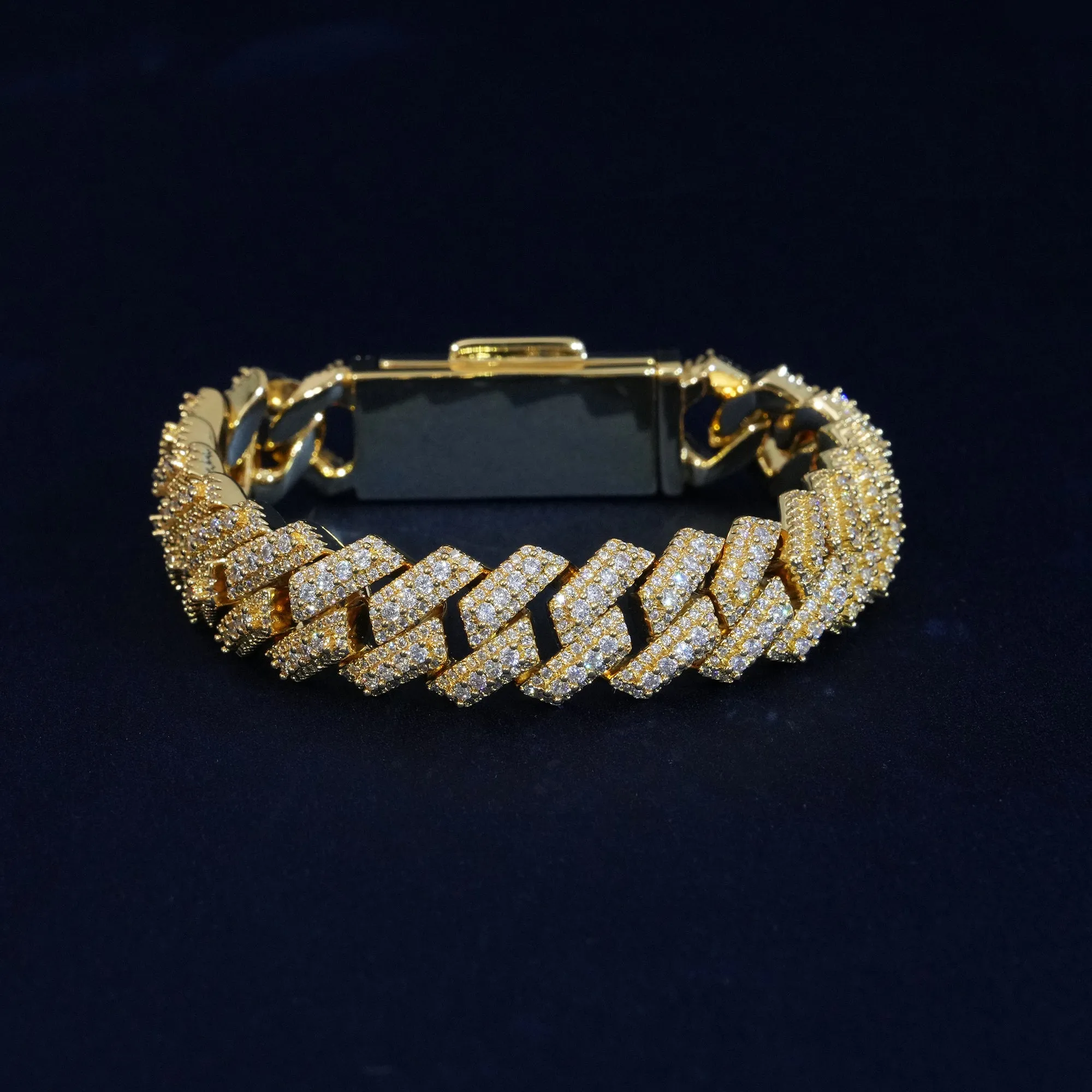 15mm Diamond Layered Cuban Bracetlet sold by Ghetluxe product image thumbnail 5