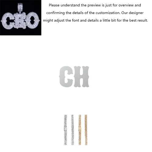 Western Font Custom Baguette Letter Pendant sold by Ghetluxe