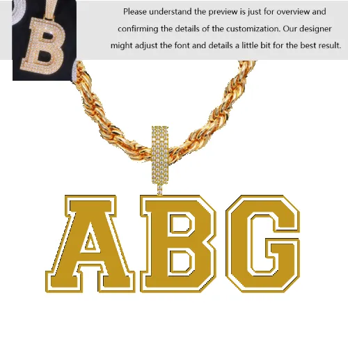 VVS Moissanite Custom Name Pendant in Sterling Silver sold by Ghetluxe