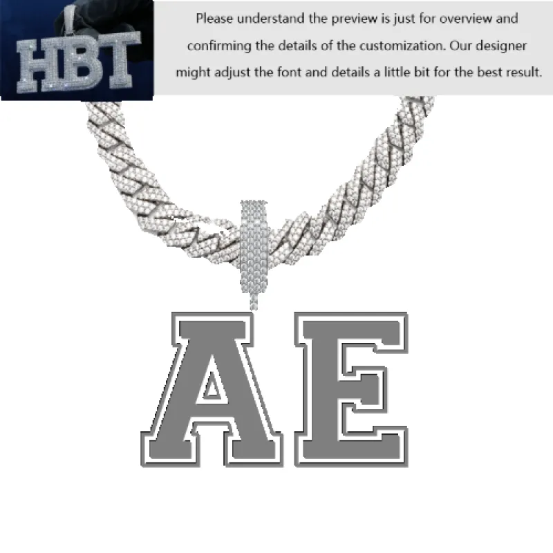 VVS Moissanite Custom Name Pendant in Sterling Silver sold by Ghetluxe