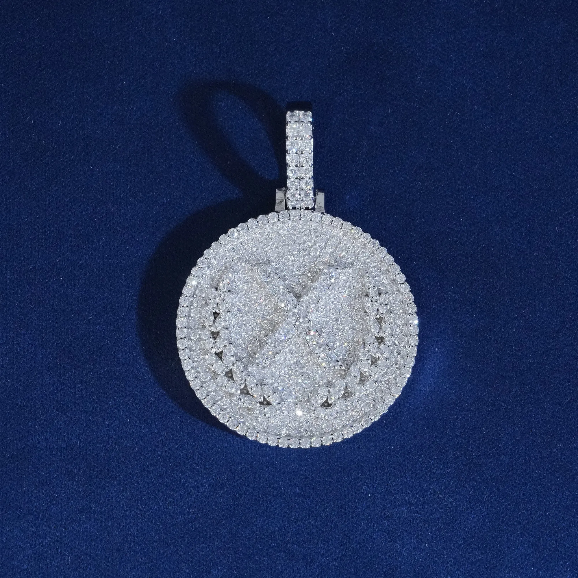 Moissanite X Circle Pendant sold by Ghetluxe product image thumbnail 2