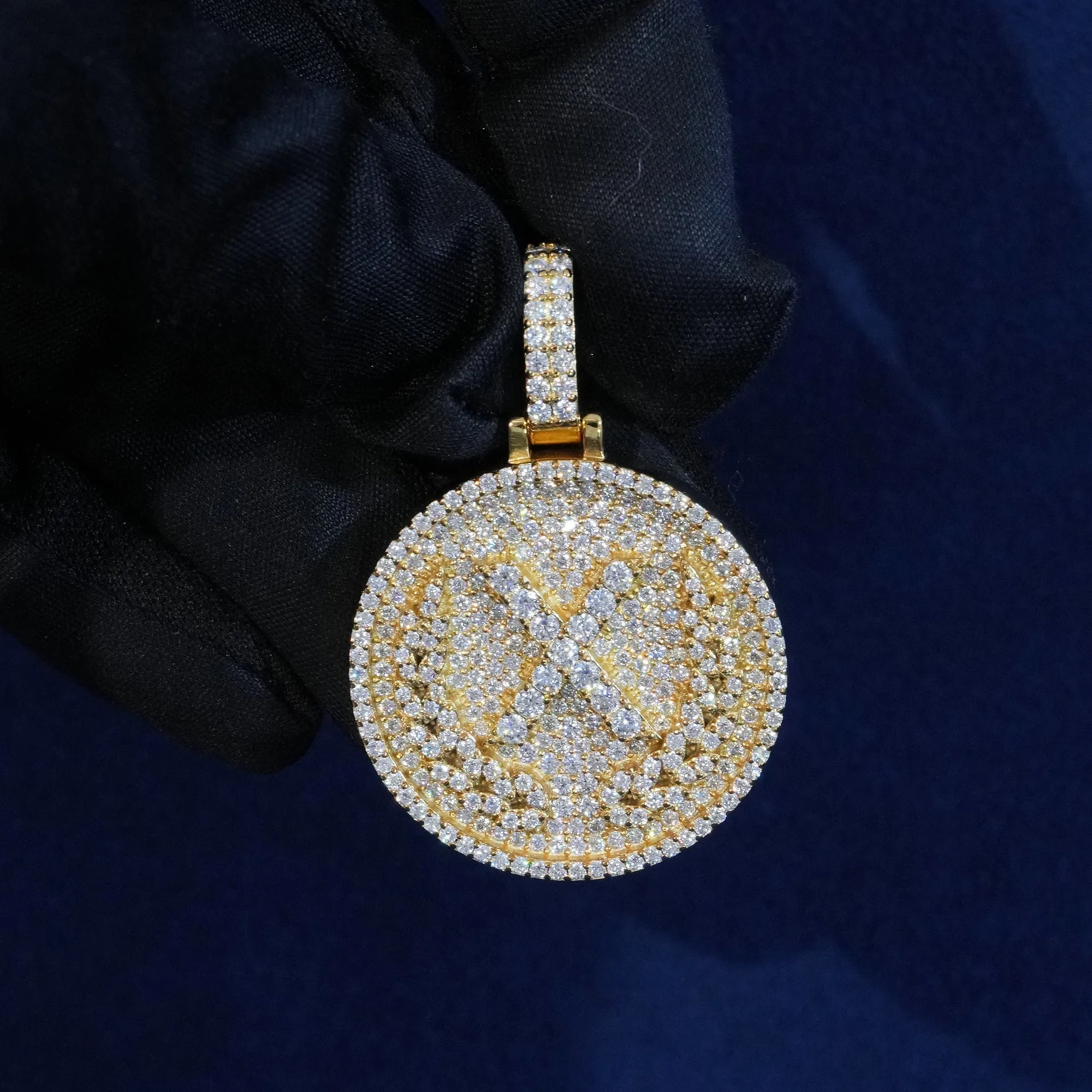 Moissanite X Circle Pendant sold by Ghetluxe product image thumbnail 5