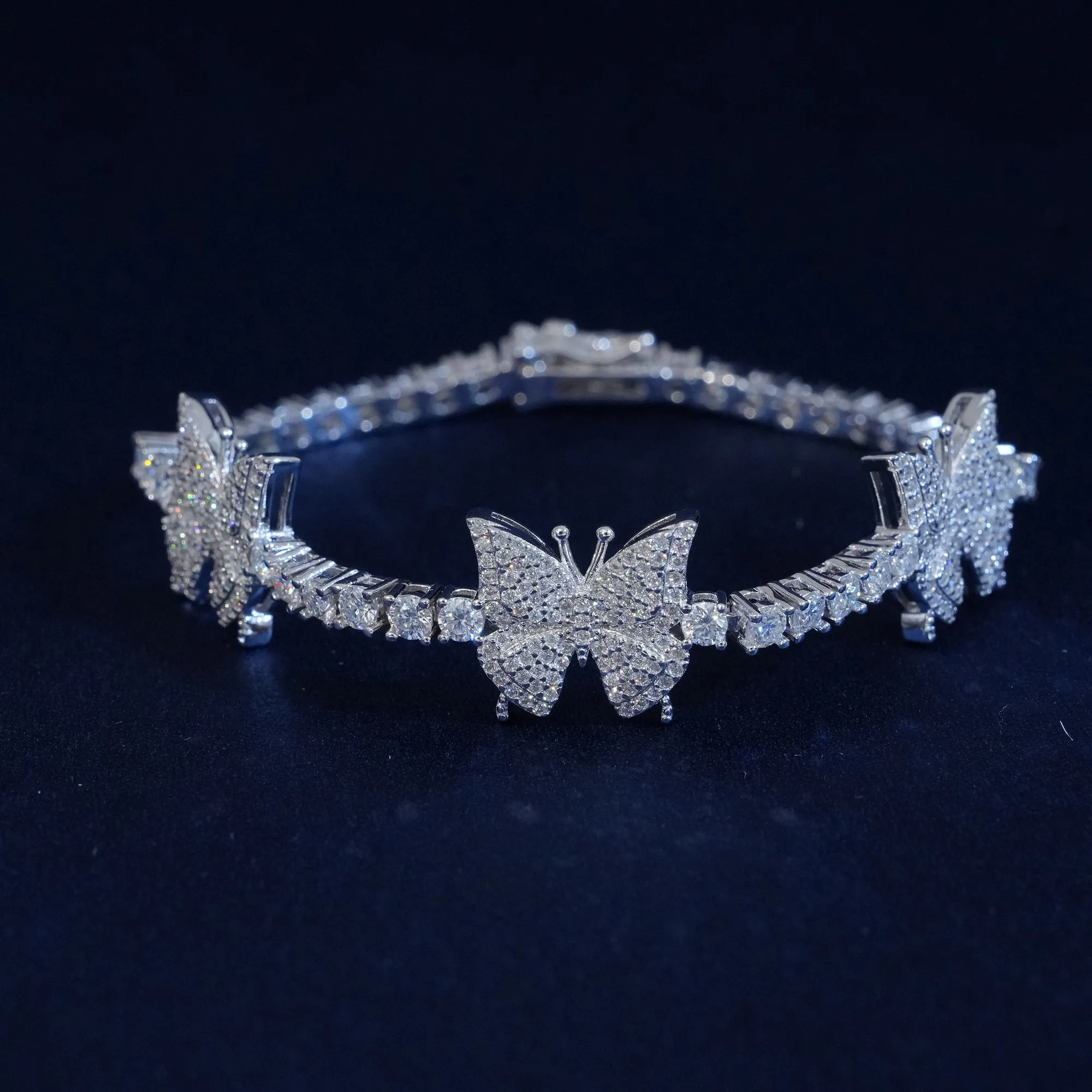 Moissanite Butterfly Tennis Bracelet sold by Ghetluxe product image thumbnail 2