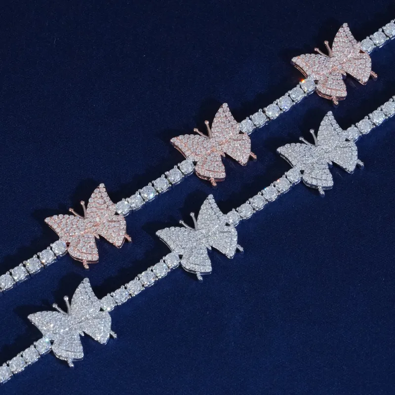 Moissanite Butterfly Tennis Bracelet sold by Ghetluxe