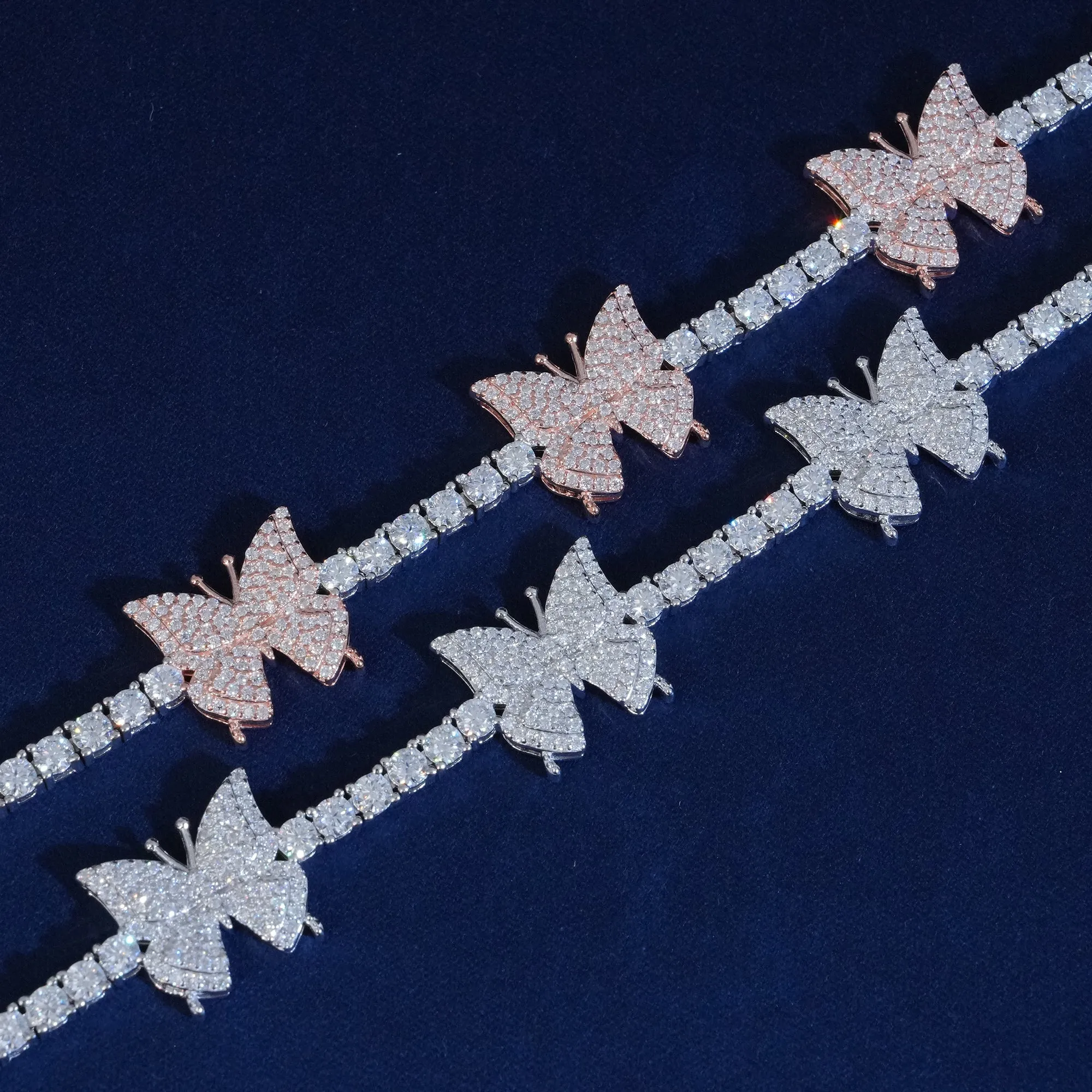 Moissanite Butterfly Tennis Bracelet sold by Ghetluxe