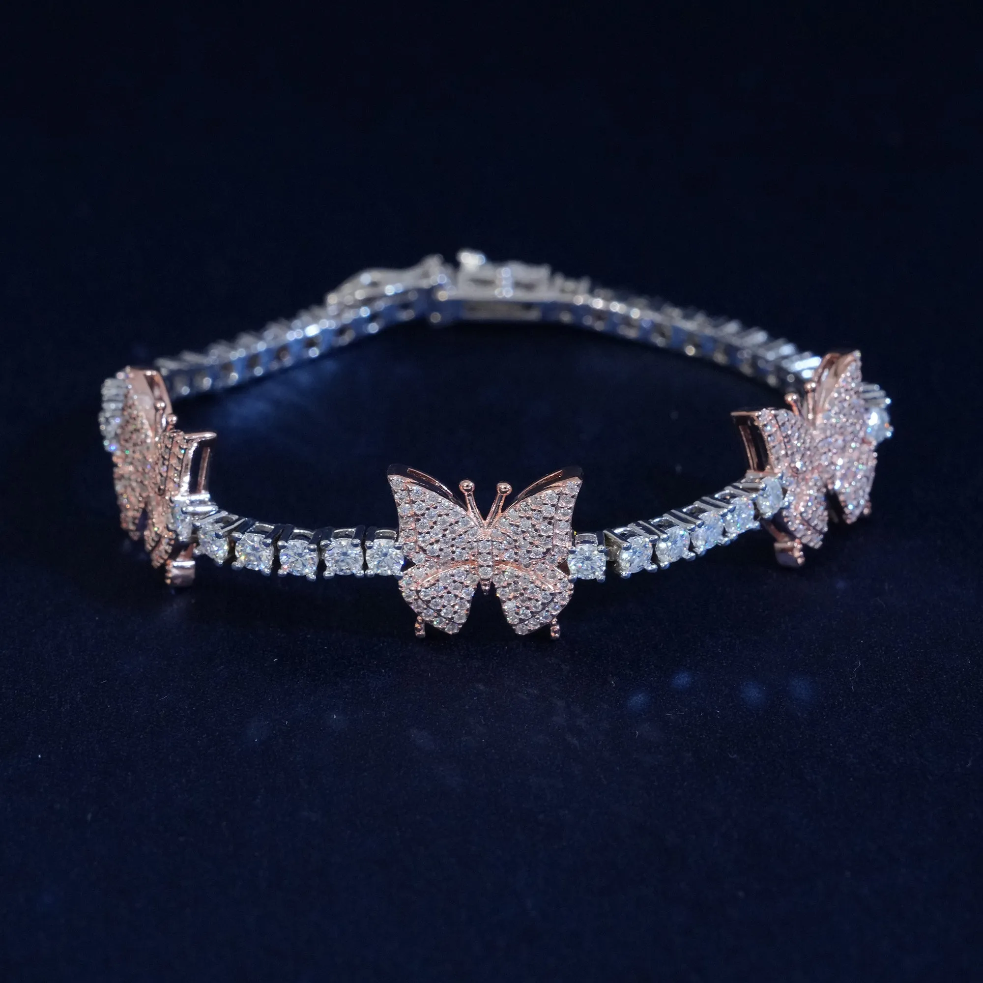 Moissanite Butterfly Tennis Bracelet sold by Ghetluxe product image thumbnail 4