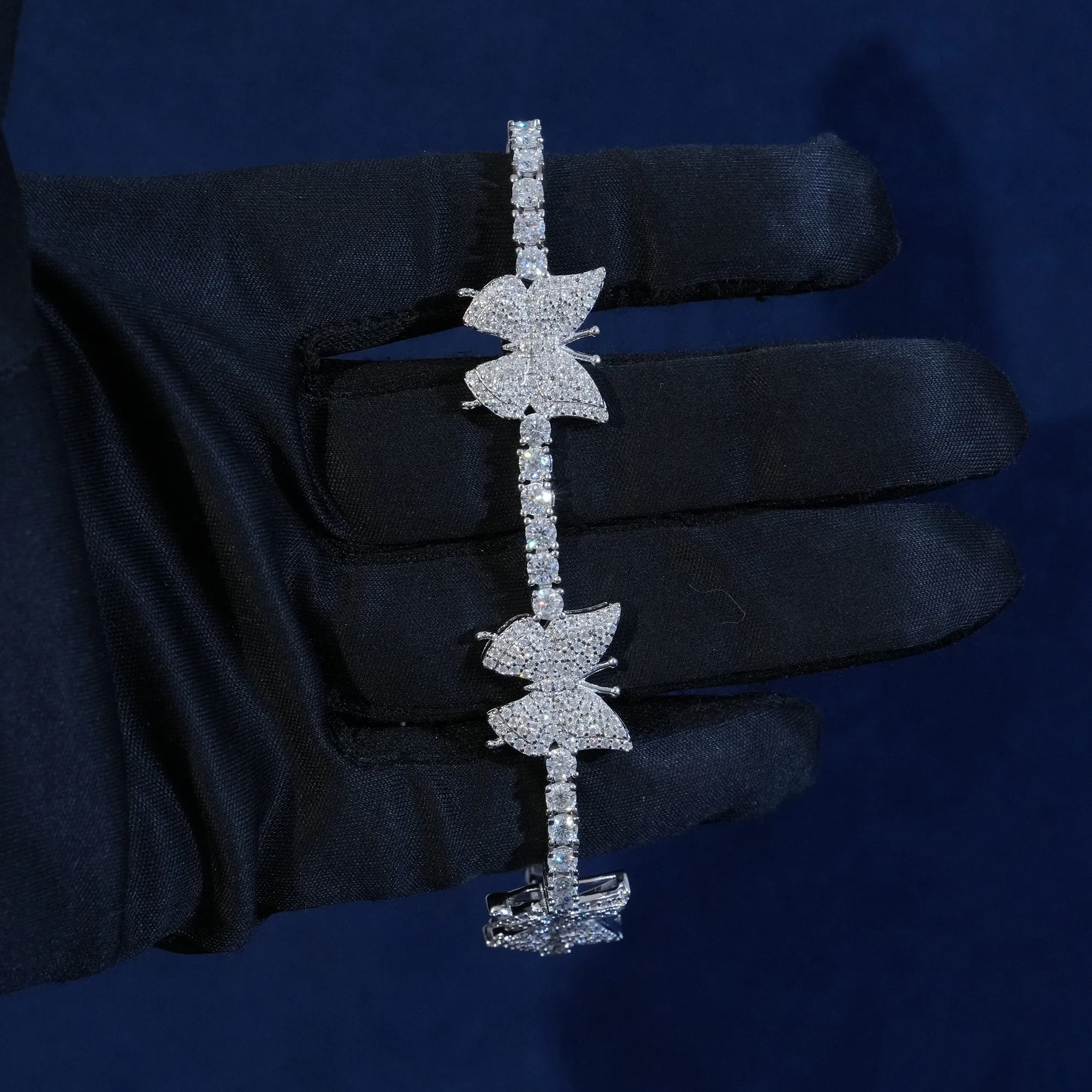 Moissanite Butterfly Tennis Bracelet sold by Ghetluxe product image thumbnail 3