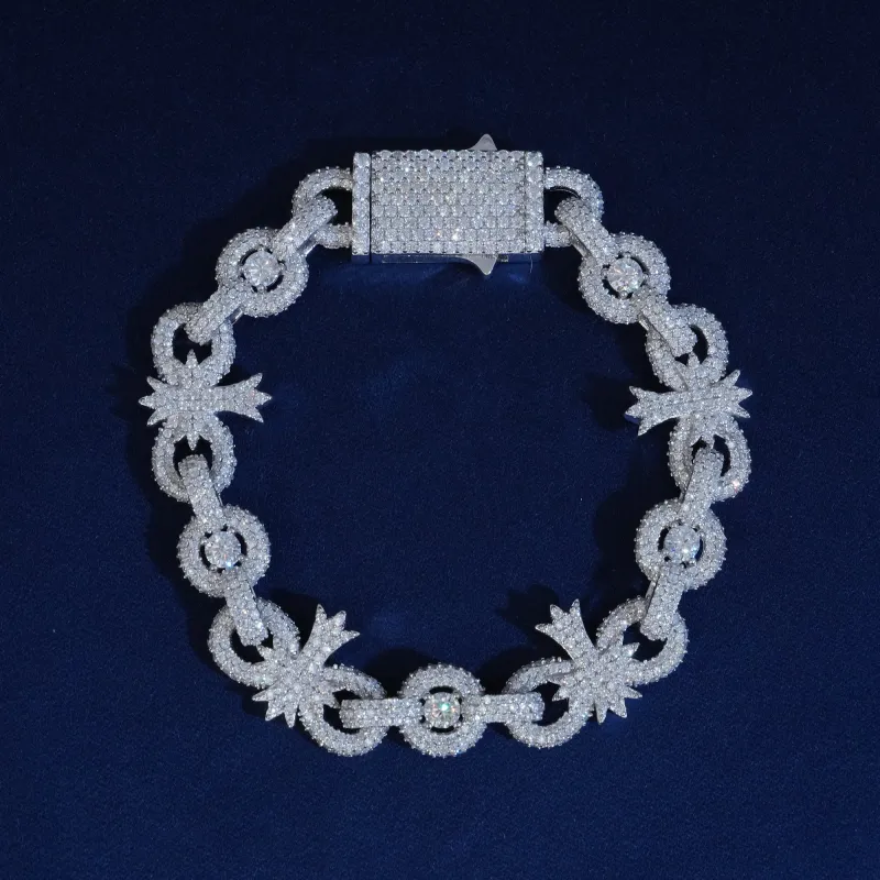 10MM Moissanite Palm Tree Cuban Link Bracelet sold by Ghetluxe