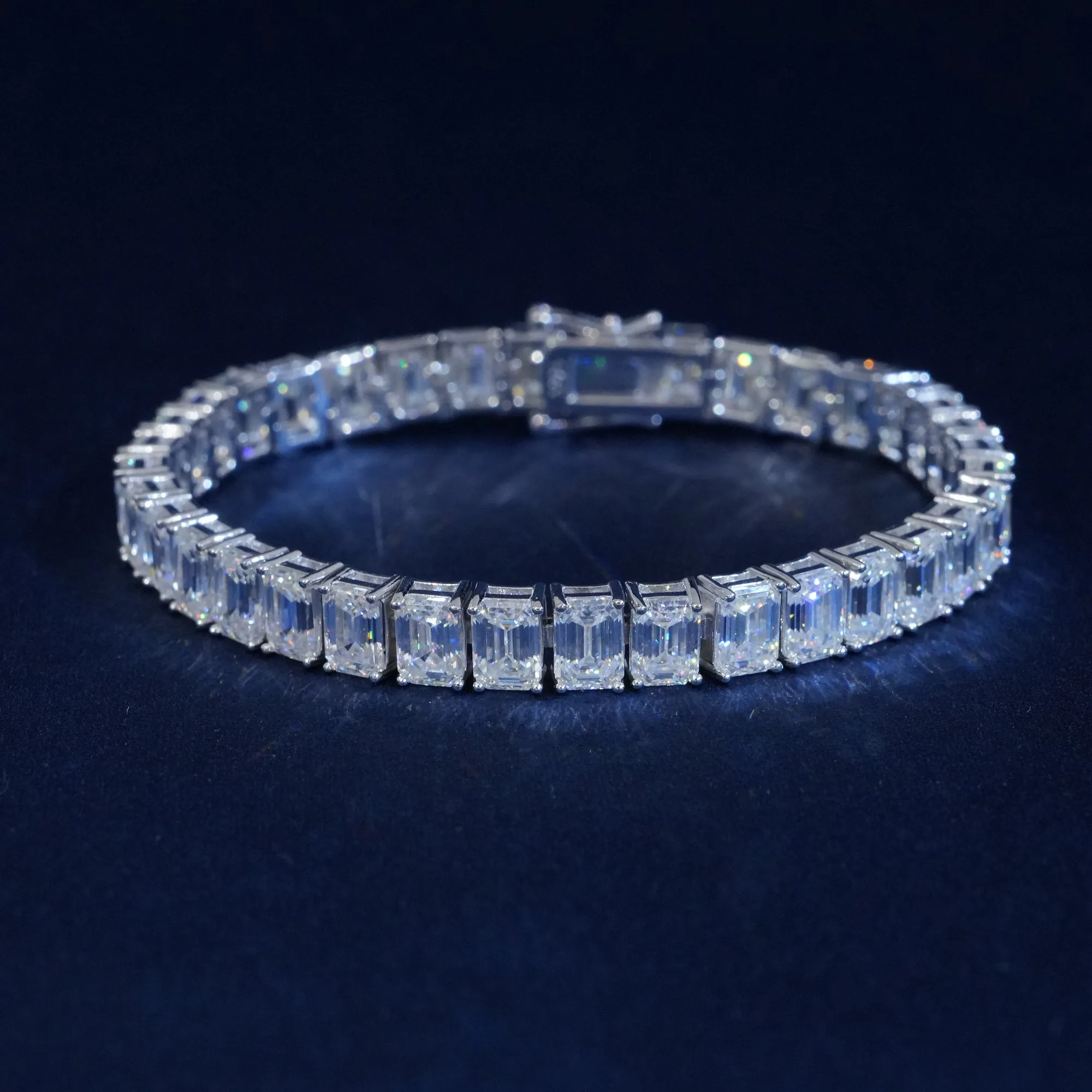 7mm Emerald Cut Tennis Bracelet sold by Ghetluxe