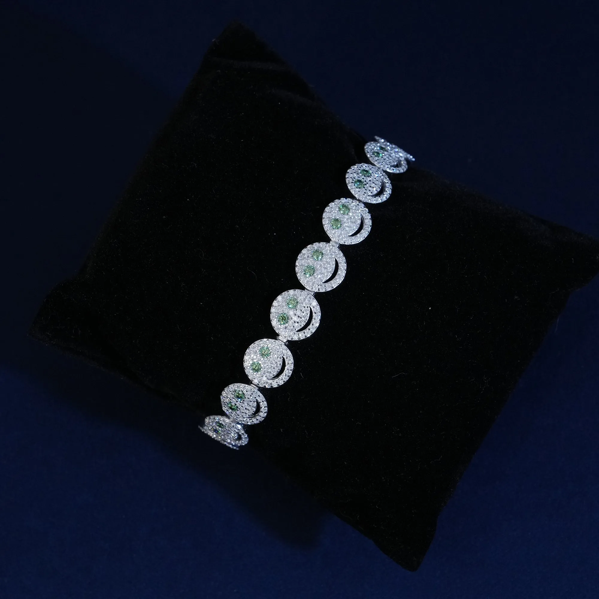 10mm Moissanite Smiley Face Bracelet sold by Ghetluxe product image thumbnail 2