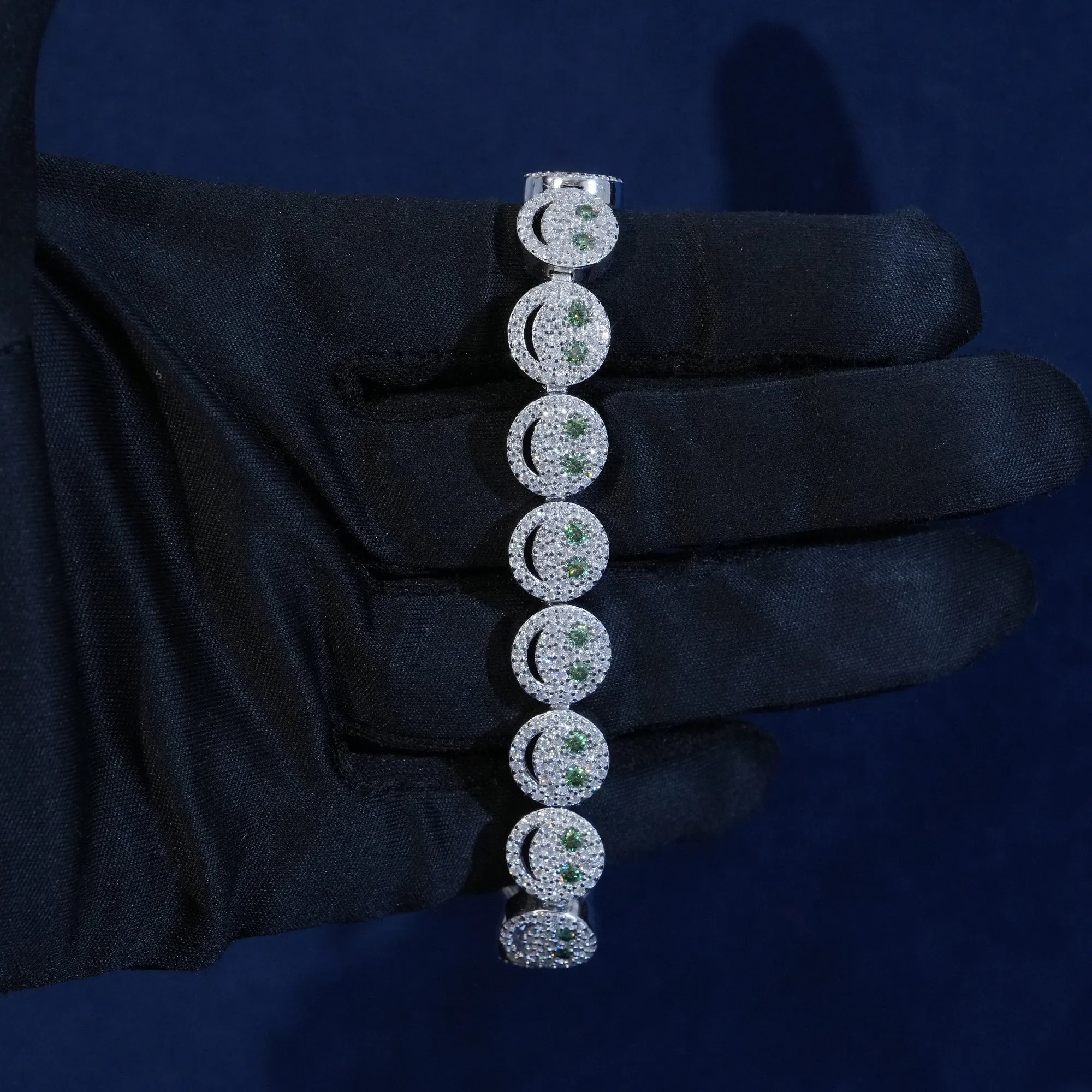 10mm Moissanite Smiley Face Bracelet sold by Ghetluxe product image thumbnail 3