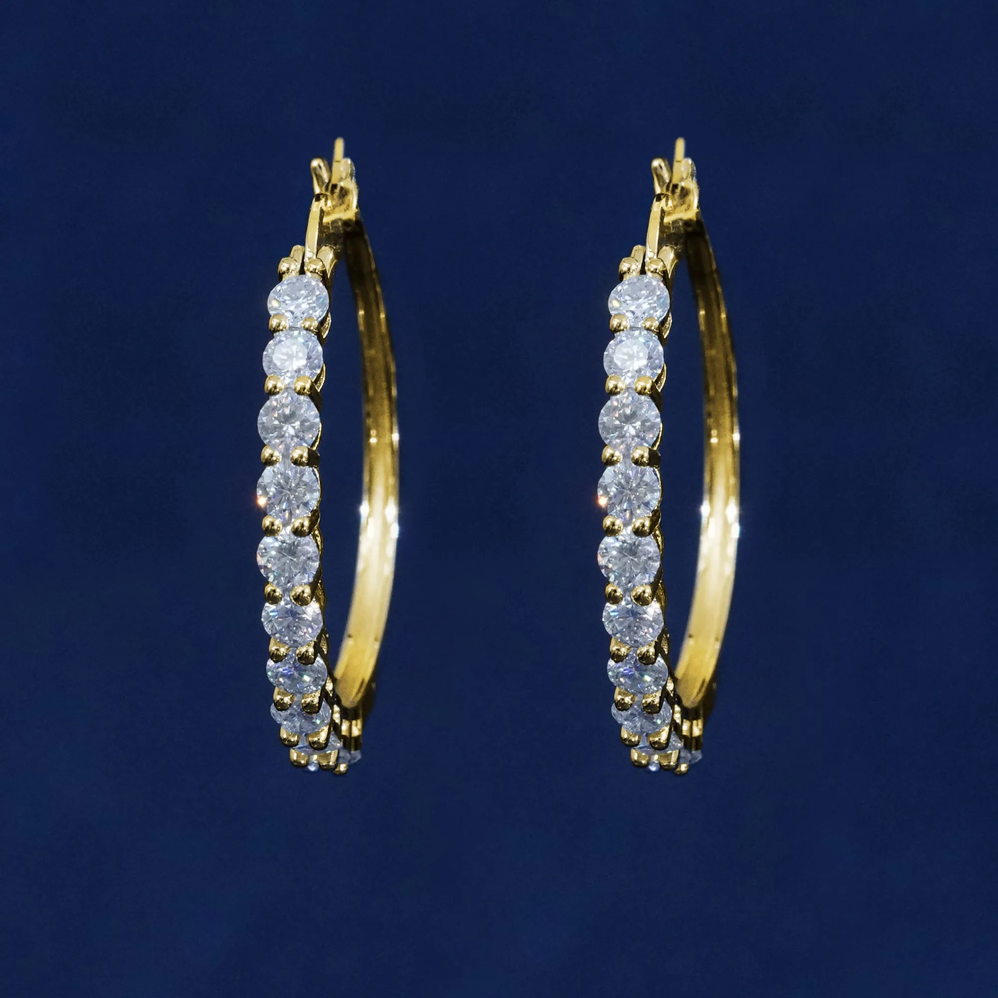 Moissanite 29mm Hoop Earrings sold by Ghetluxe product image thumbnail 4