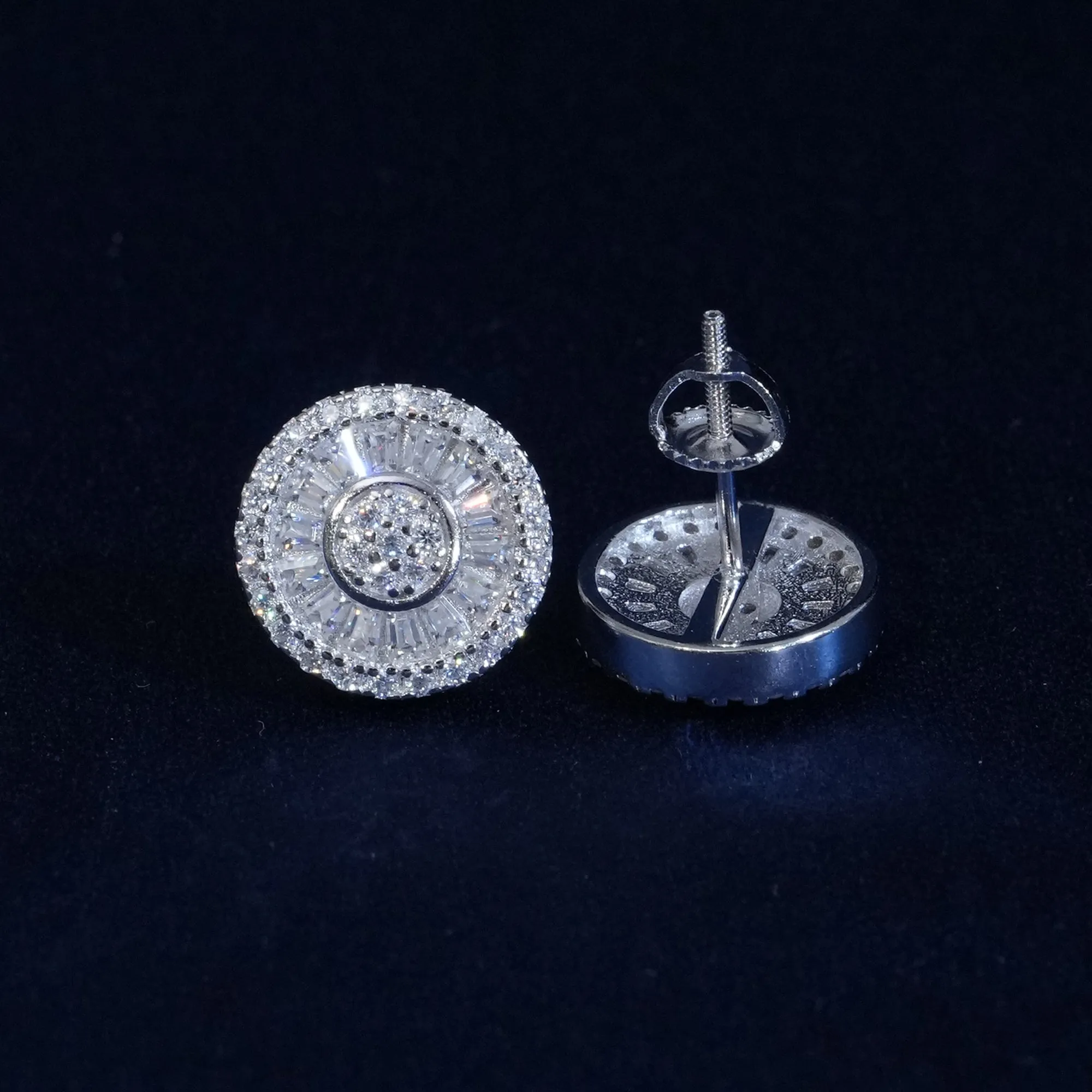 Moissanite Sun Eternity Cluster Stud Earrings sold by Ghetluxe product image thumbnail 4