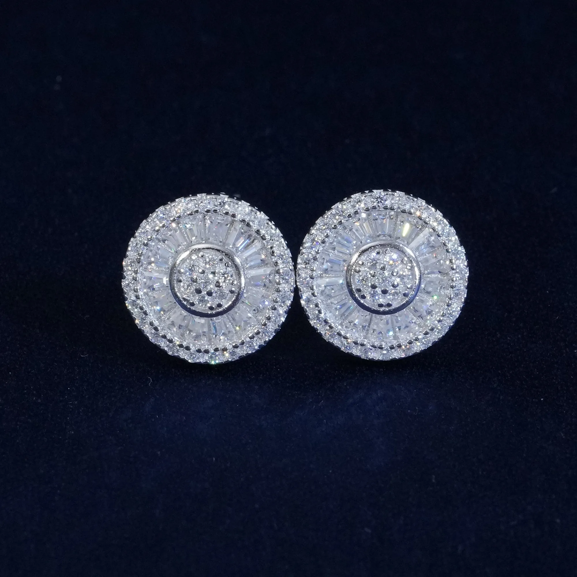 Moissanite Sun Eternity Cluster Stud Earrings sold by Ghetluxe product image thumbnail 2