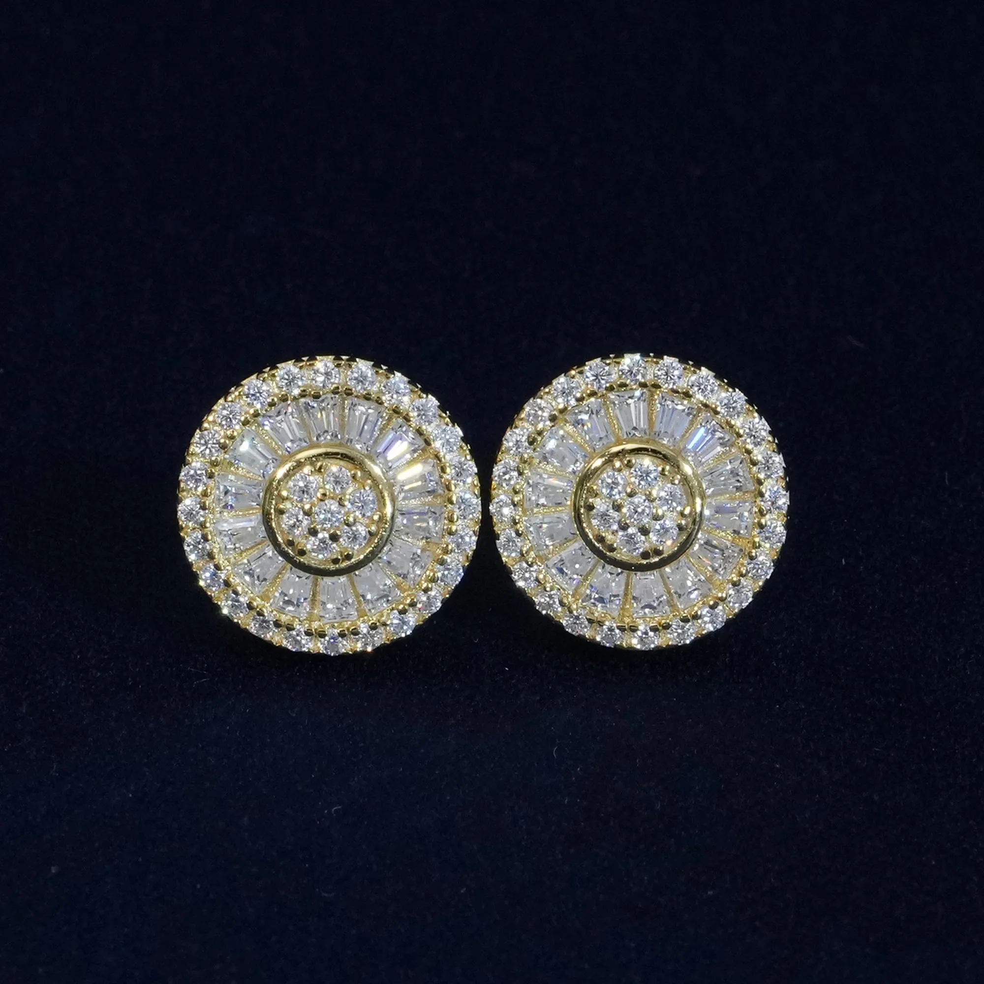 Moissanite Sun Eternity Cluster Stud Earrings sold by Ghetluxe product image thumbnail 5
