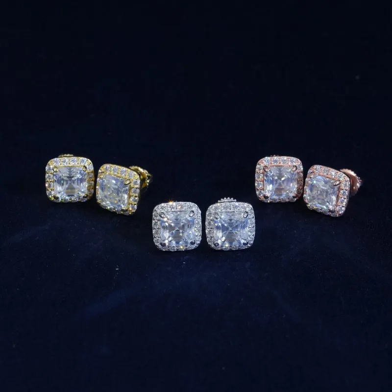 Moissanite Asscher Cut Earrings sold by Ghetluxe
