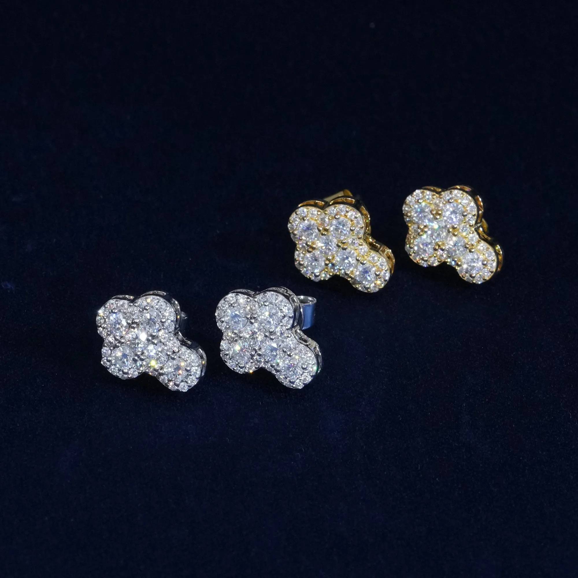 Moissanite Cross Stud Earrings sold by Ghetluxe